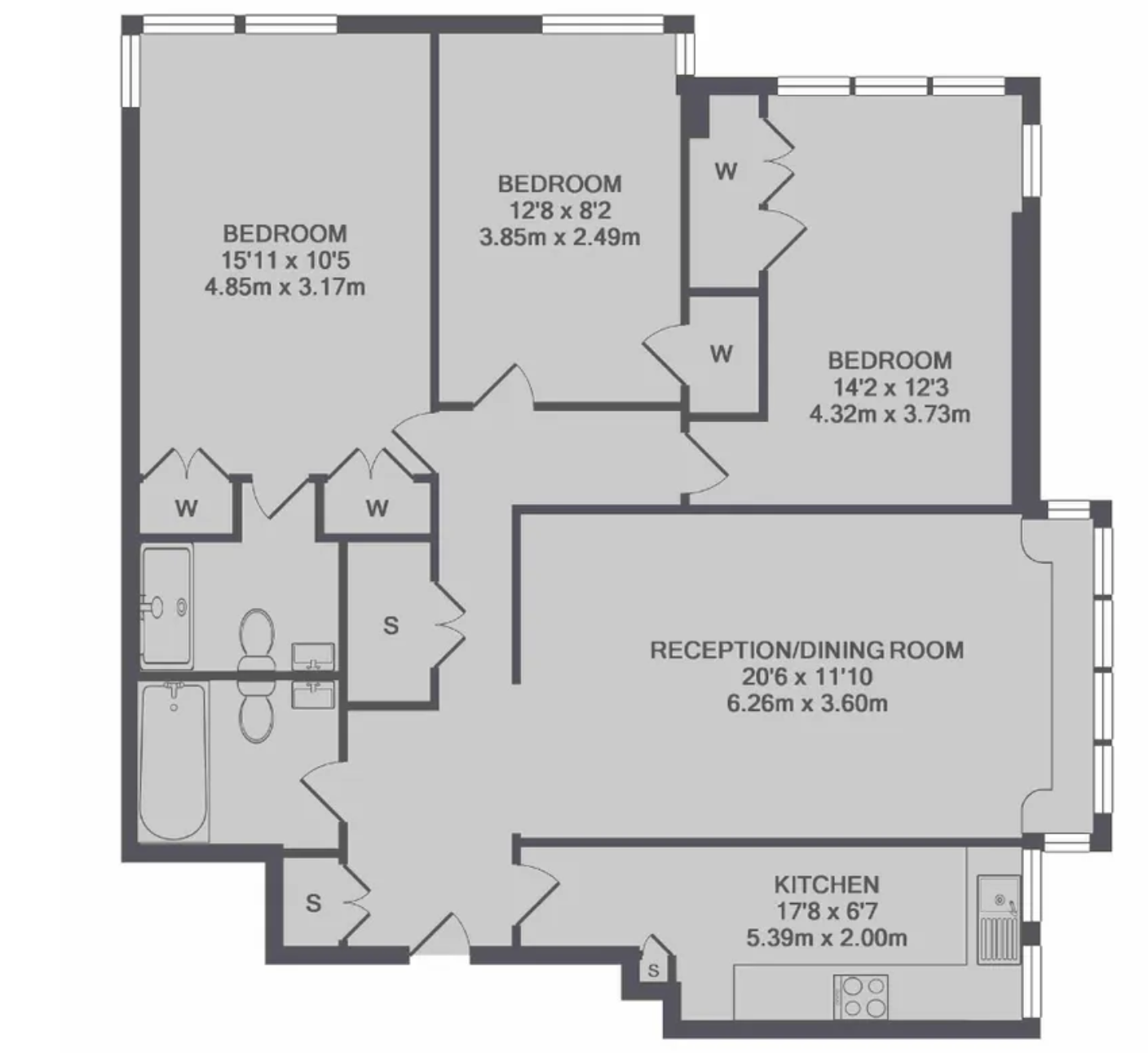 223 The Quadrangle Tower, Sussex Gardens, London floorplan