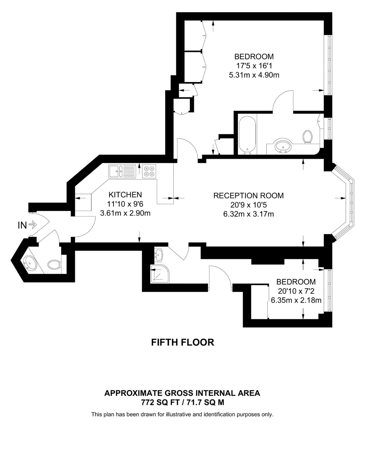 St Mary Abbots Court, Warwick Gardens, London floorplan