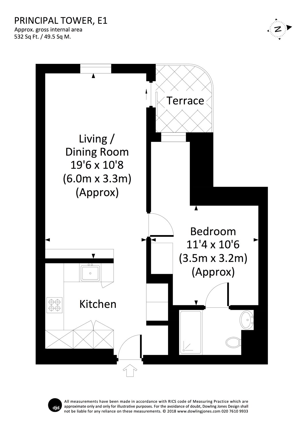1 Bedrooms Flat for sale in Principal Tower, Shoreditch High Street, London E1