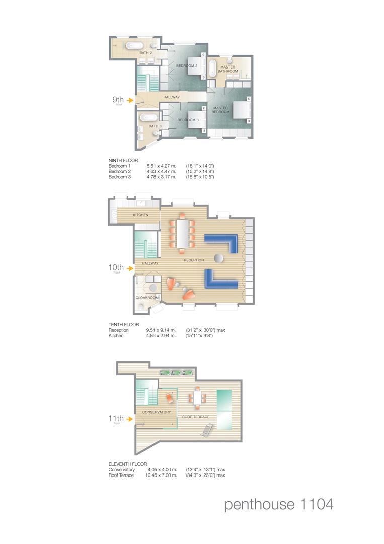 Flat 1104, Boydell Court, St. Johns Wood Park, London floorplan