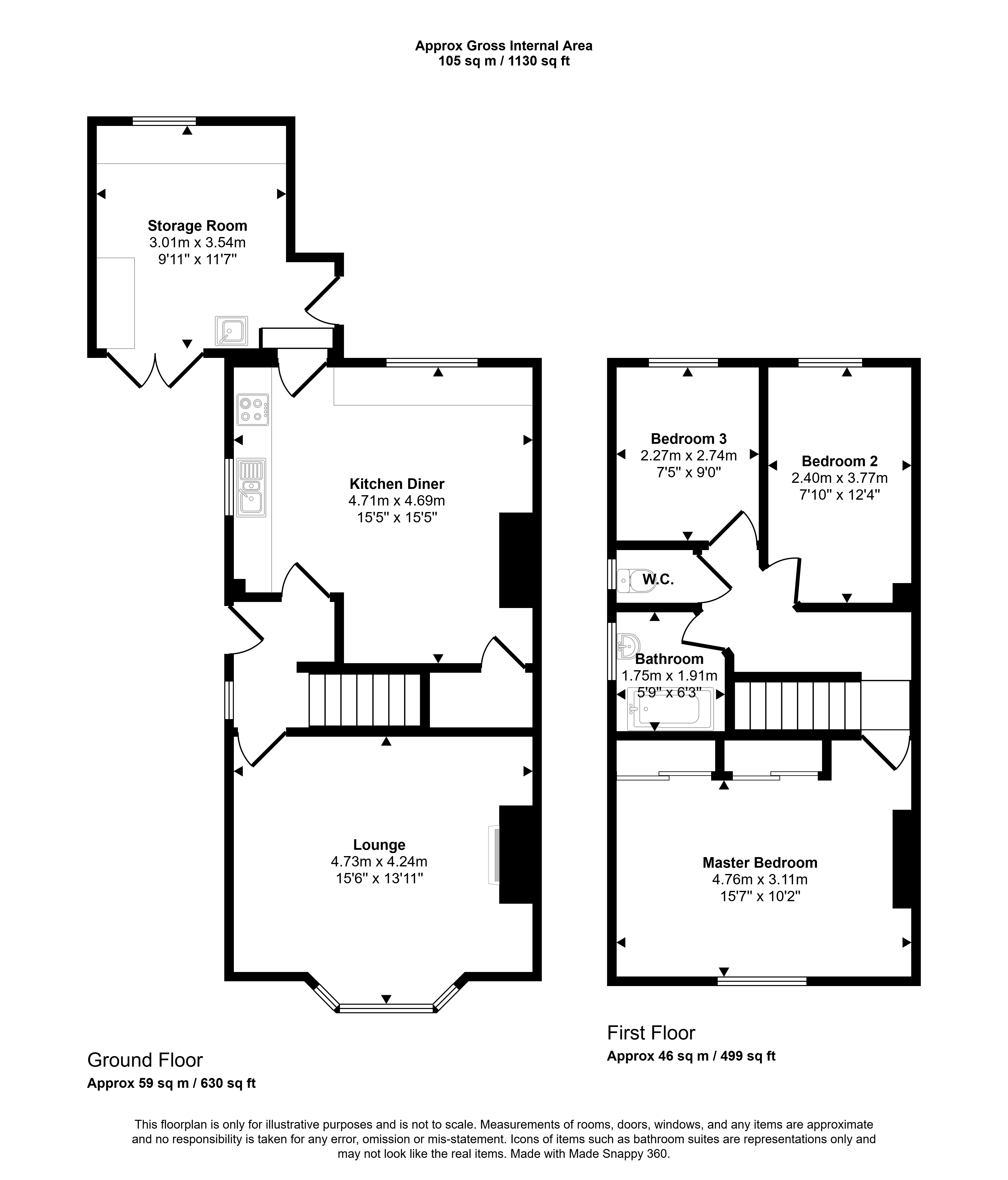 45, Clifton Road, Newcastle upon Tyne floorplan