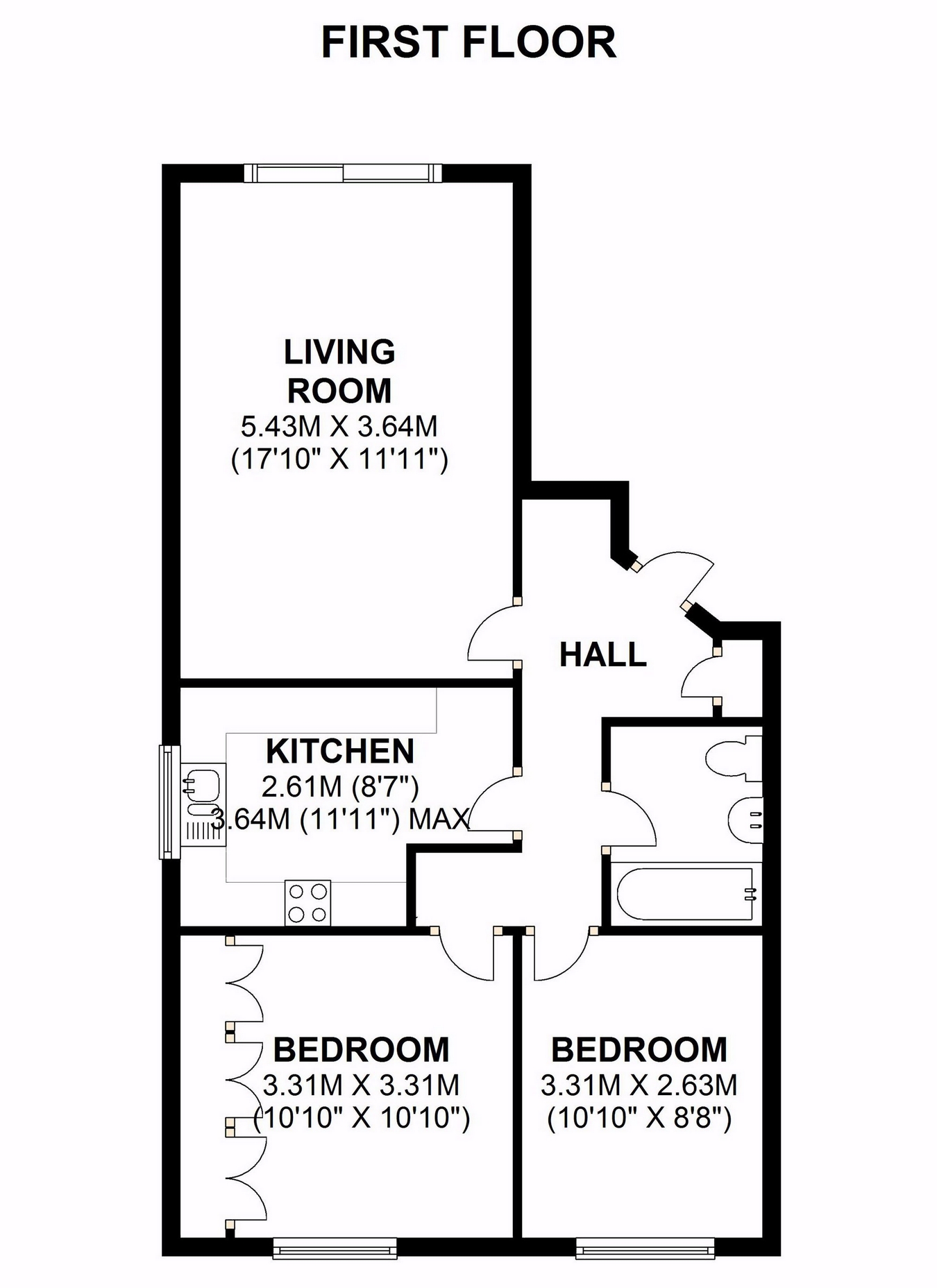 2 Bedrooms Flat to rent in Riverside Road, Staines, Surrey TW18