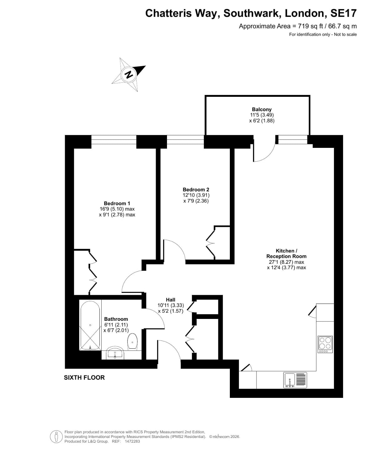 Apartment 602, Octavia Apartments, London floorplan