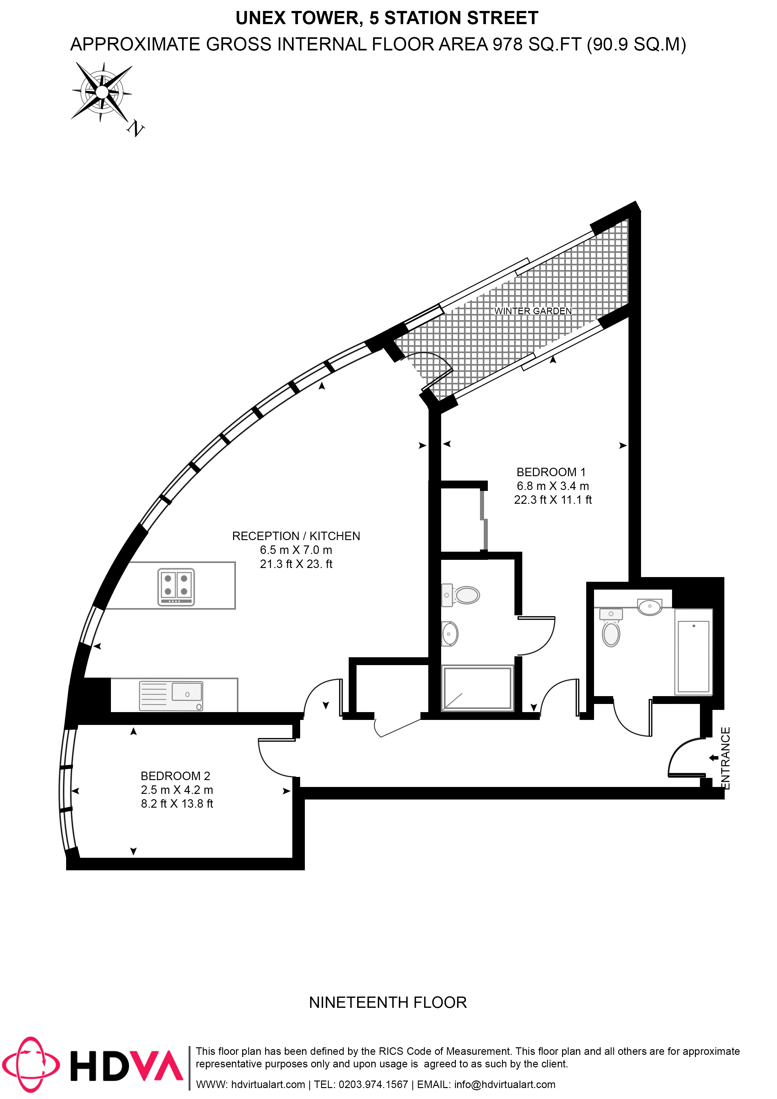 Apartment 148, Unex Tower, 7, Station Street, London floorplan
