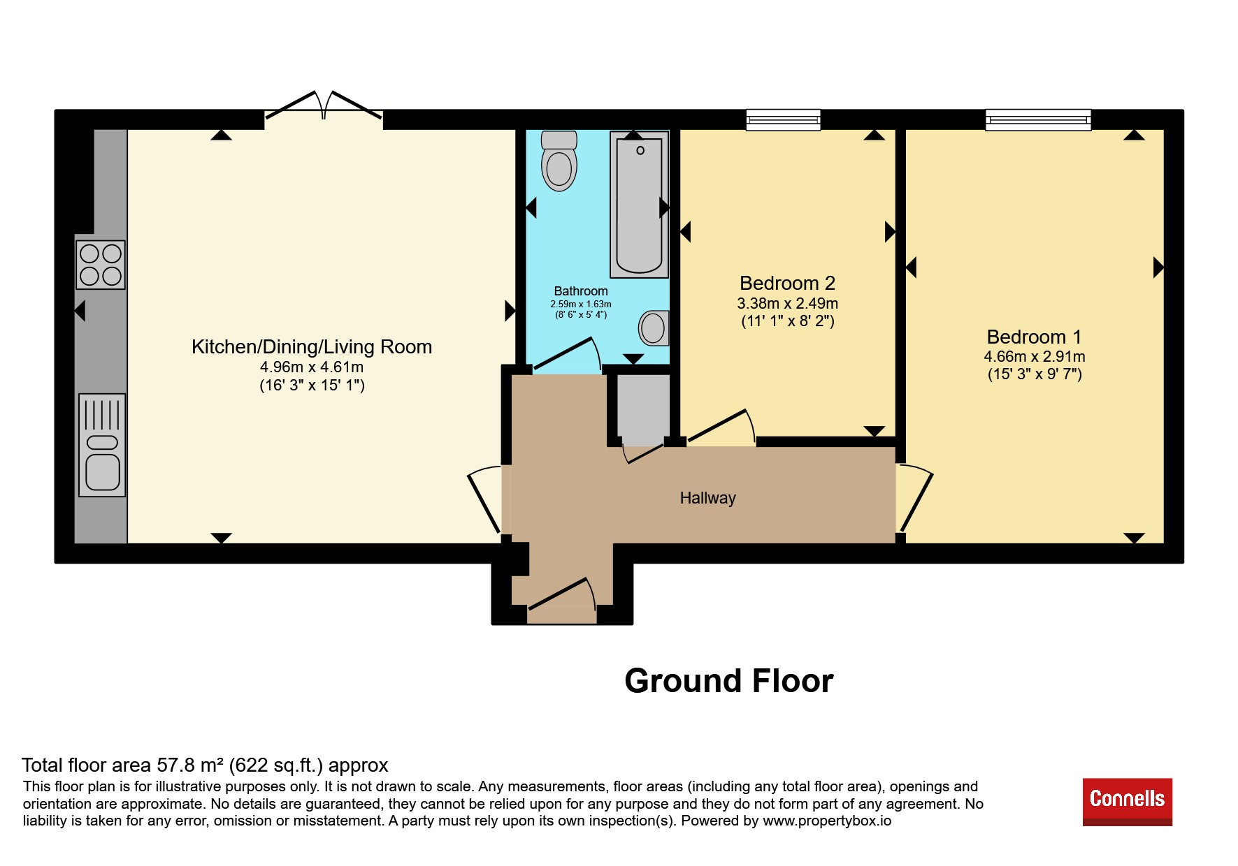 Flat 3, Lawrence House, Denton Close, Redhill floorplan