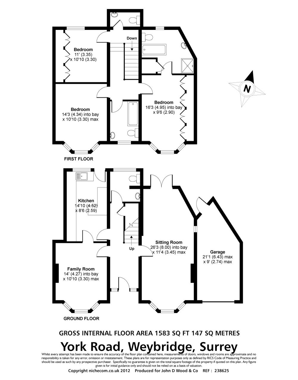 3 Bedrooms Detached house to rent in 5 York Road, Weybridge KT13