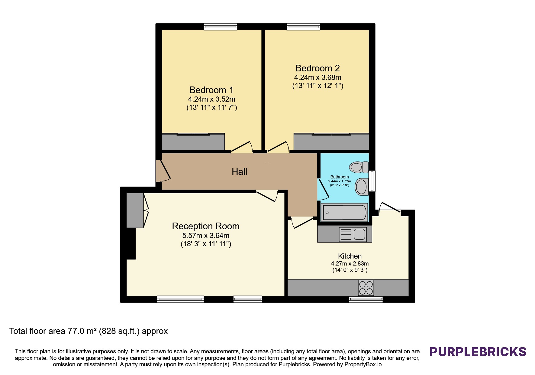 Flat 3/Hampton House, 109 Belsize Road, London floorplan