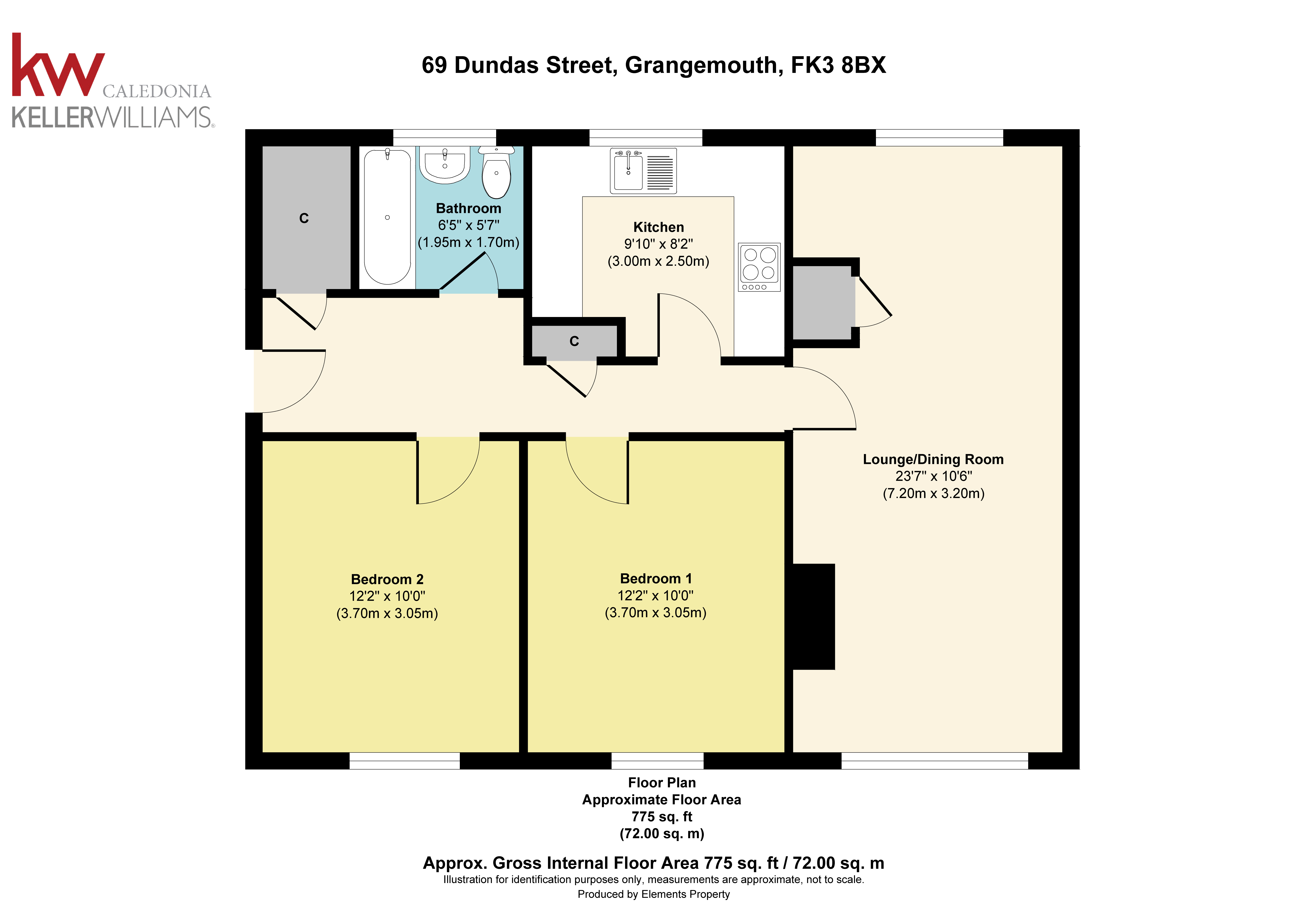Dundas Street, Grangemouth, Stirlingshire FK3, 2 bedroom flat for sale