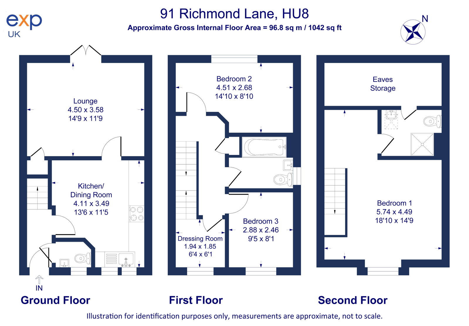 91, Richmond Lane, Kingswood, Hull, East Riding of Yorkshire, HU7 3JZ floorplan