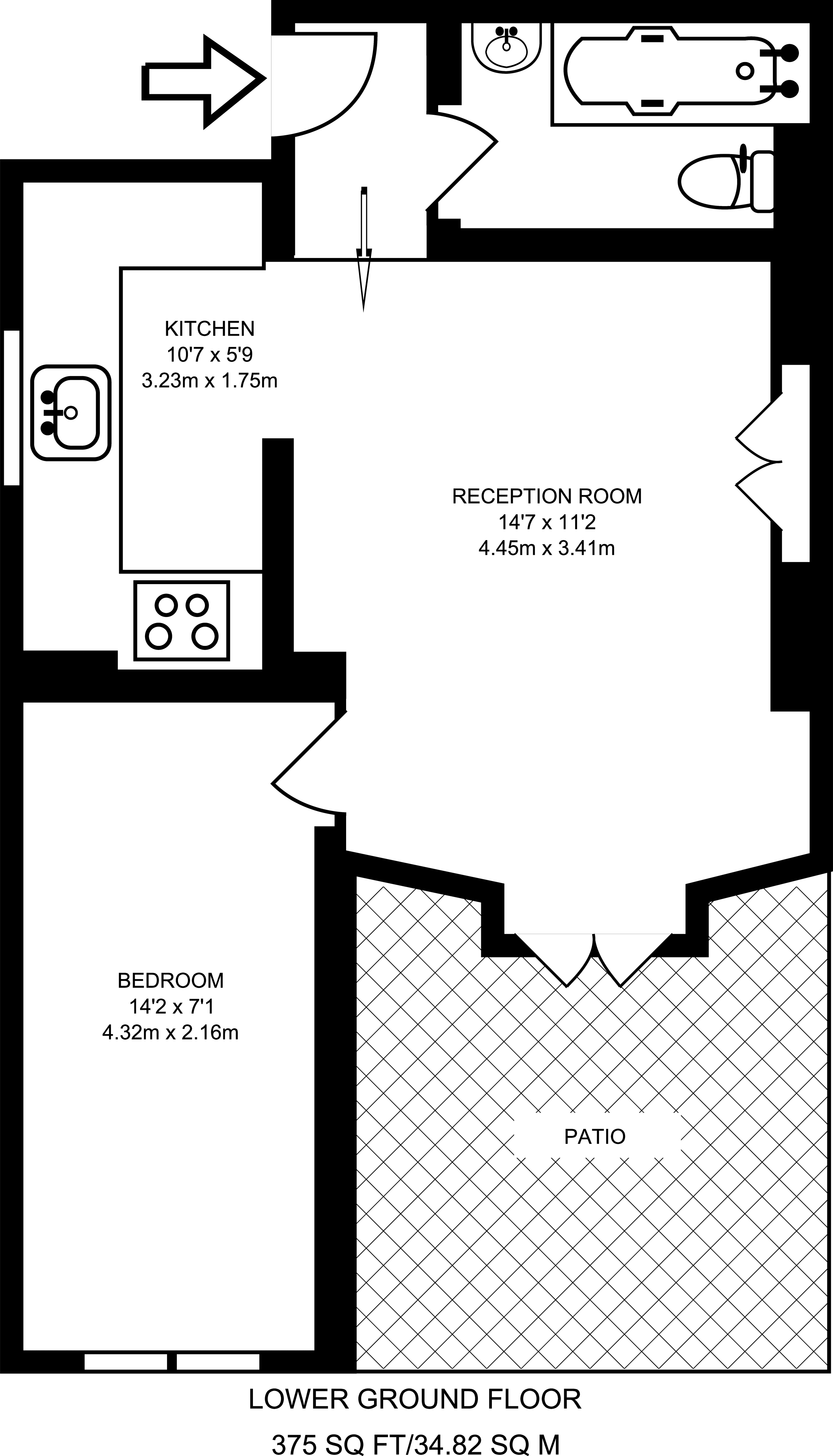 1 Bedrooms Flat to rent in Cliff Road, Camden NW1