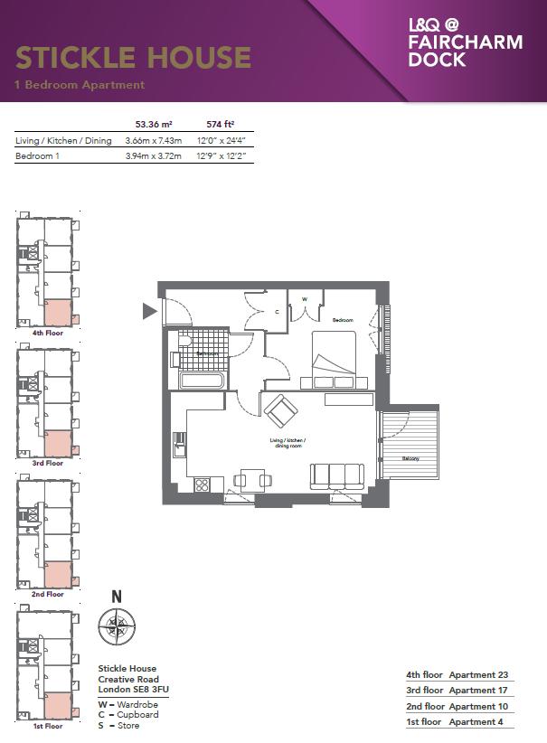 17 Stickle House, Creative Road, London floorplan