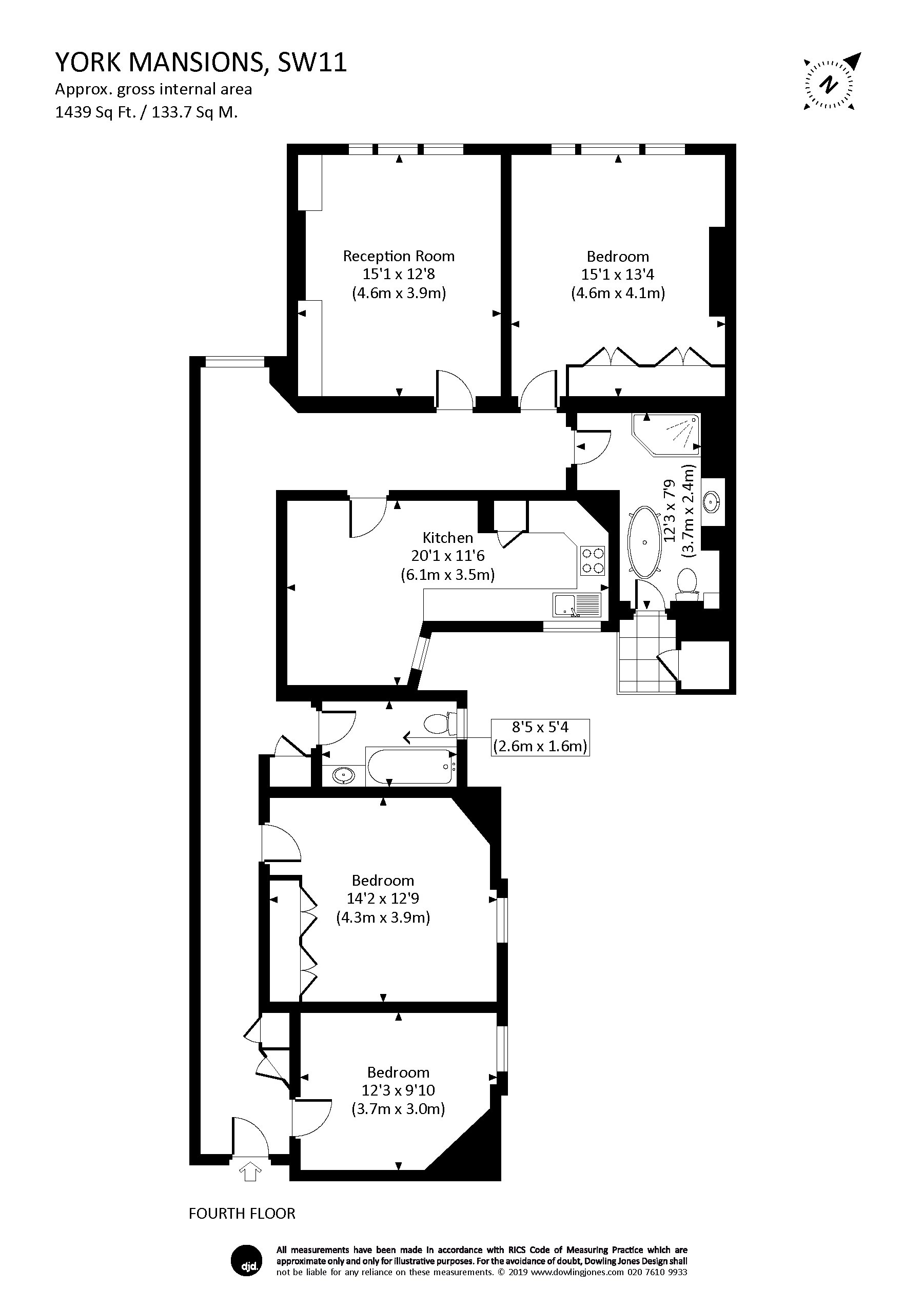 3 Bedrooms Flat to rent in Prince Of Wales Drive, Battersea SW11