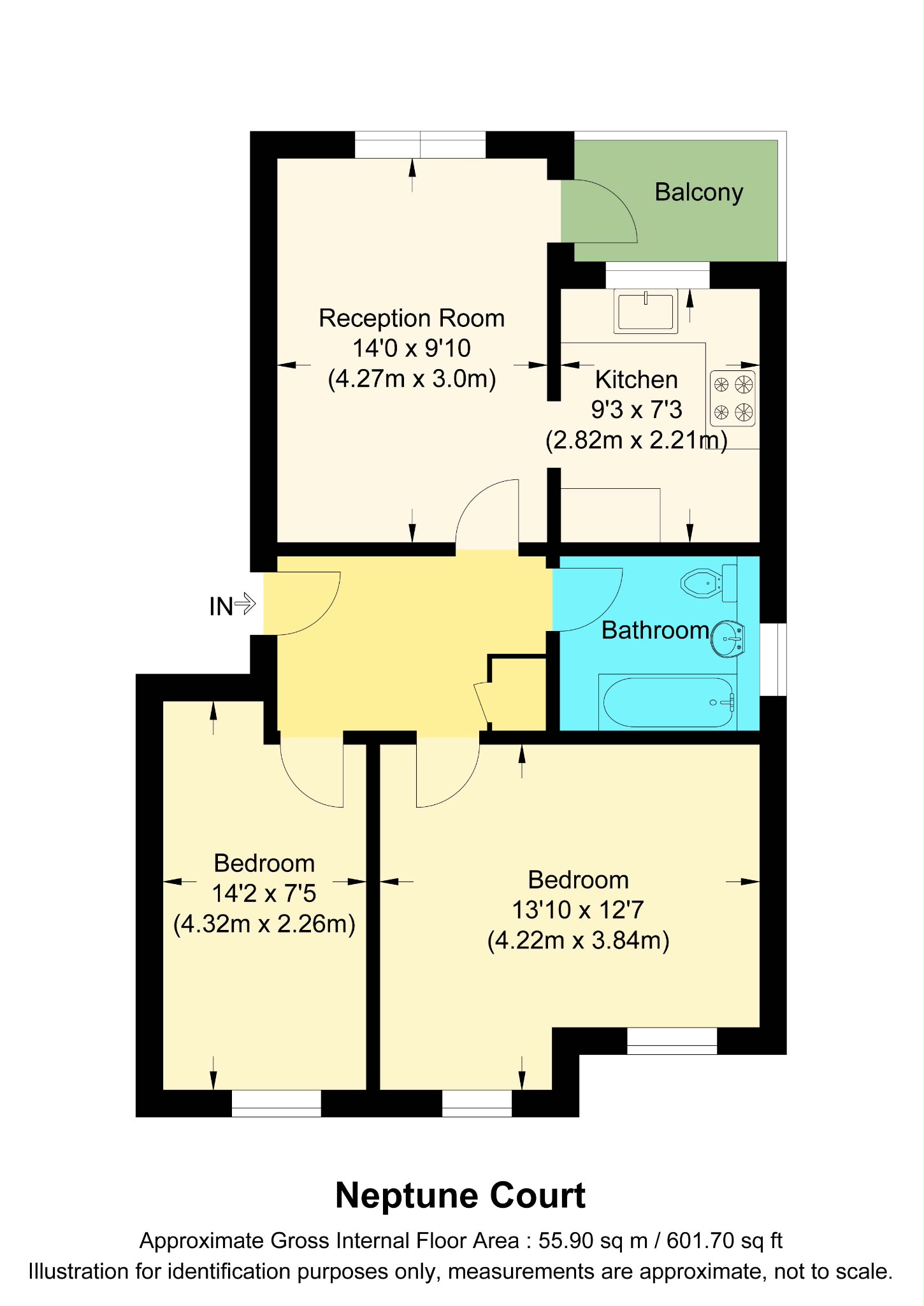 Flat 1, Neptune Court,, Anchor Close, Essex floorplan