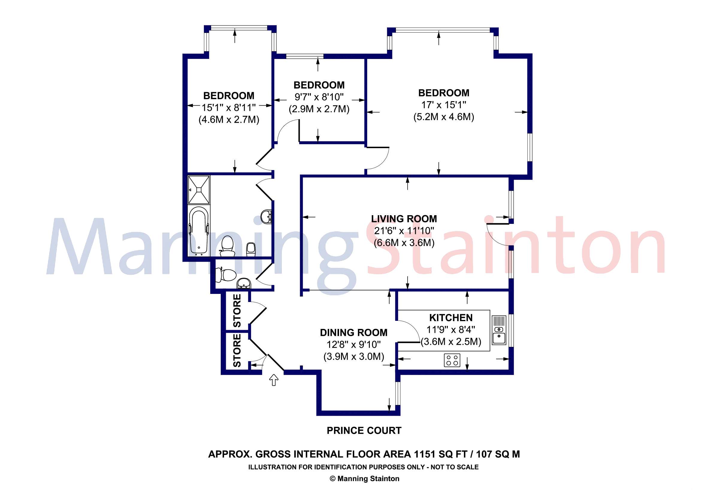 3 Bedrooms Flat for sale in Princess Court, Moortown, Leeds LS17