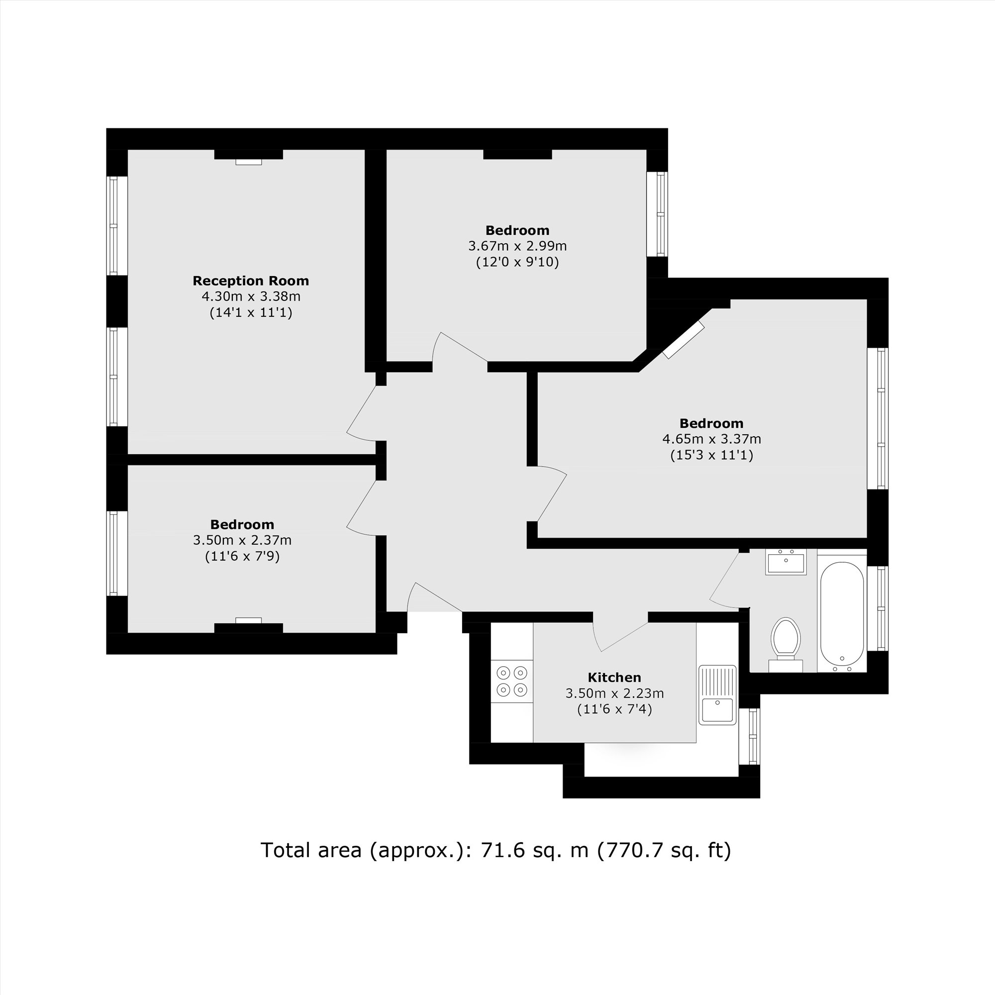 Flat A, 72, Chiswick High Road, London floorplan