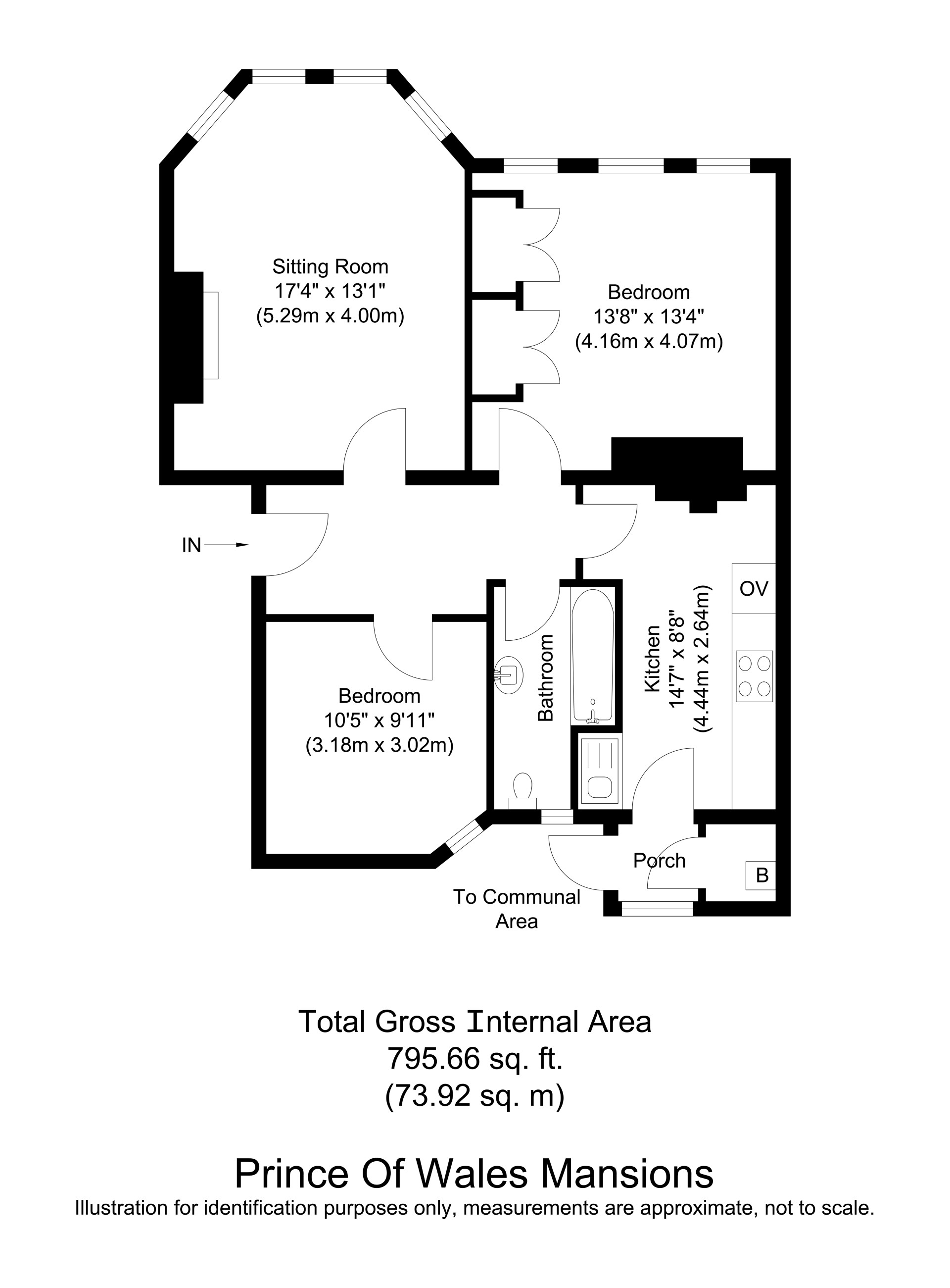 flat 1 Prince of Wales Mansions, Prince of Wales Drive, London floorplan