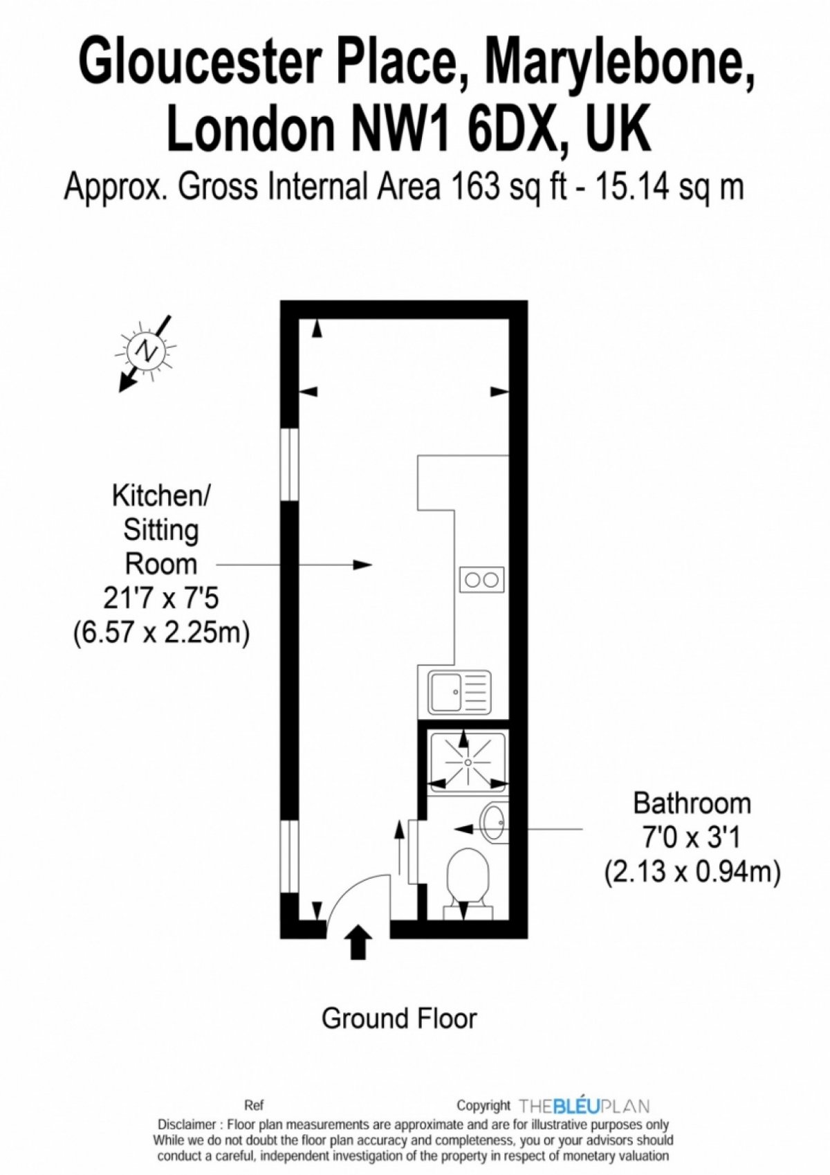 Flat 6, 165, Gloucester Place, London floorplan