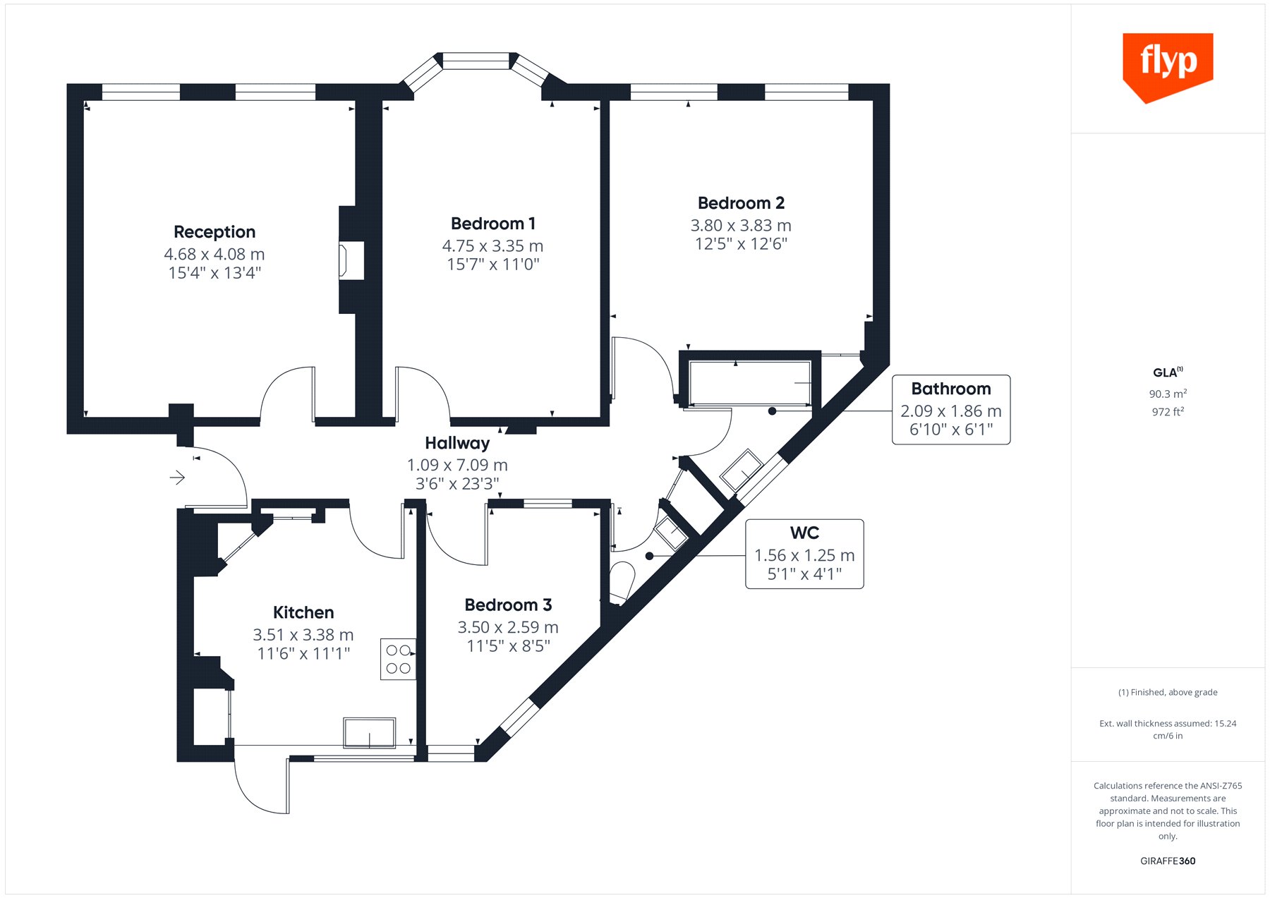 Flat 17, New Park Court,, Brixton Hill, London floorplan