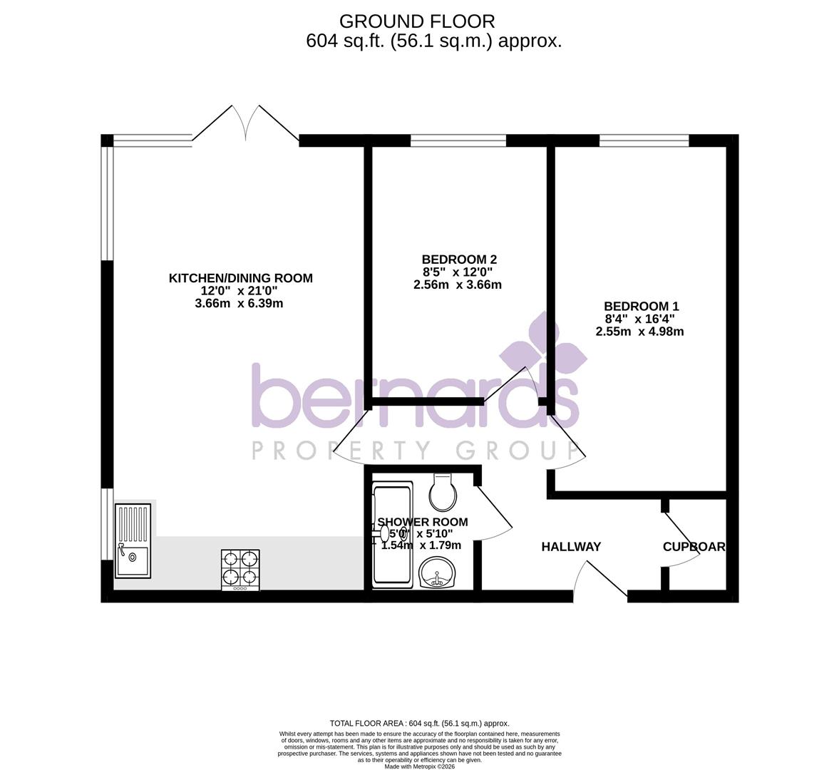 Flat 4, 122, Stow Crescent, Fareham floorplan