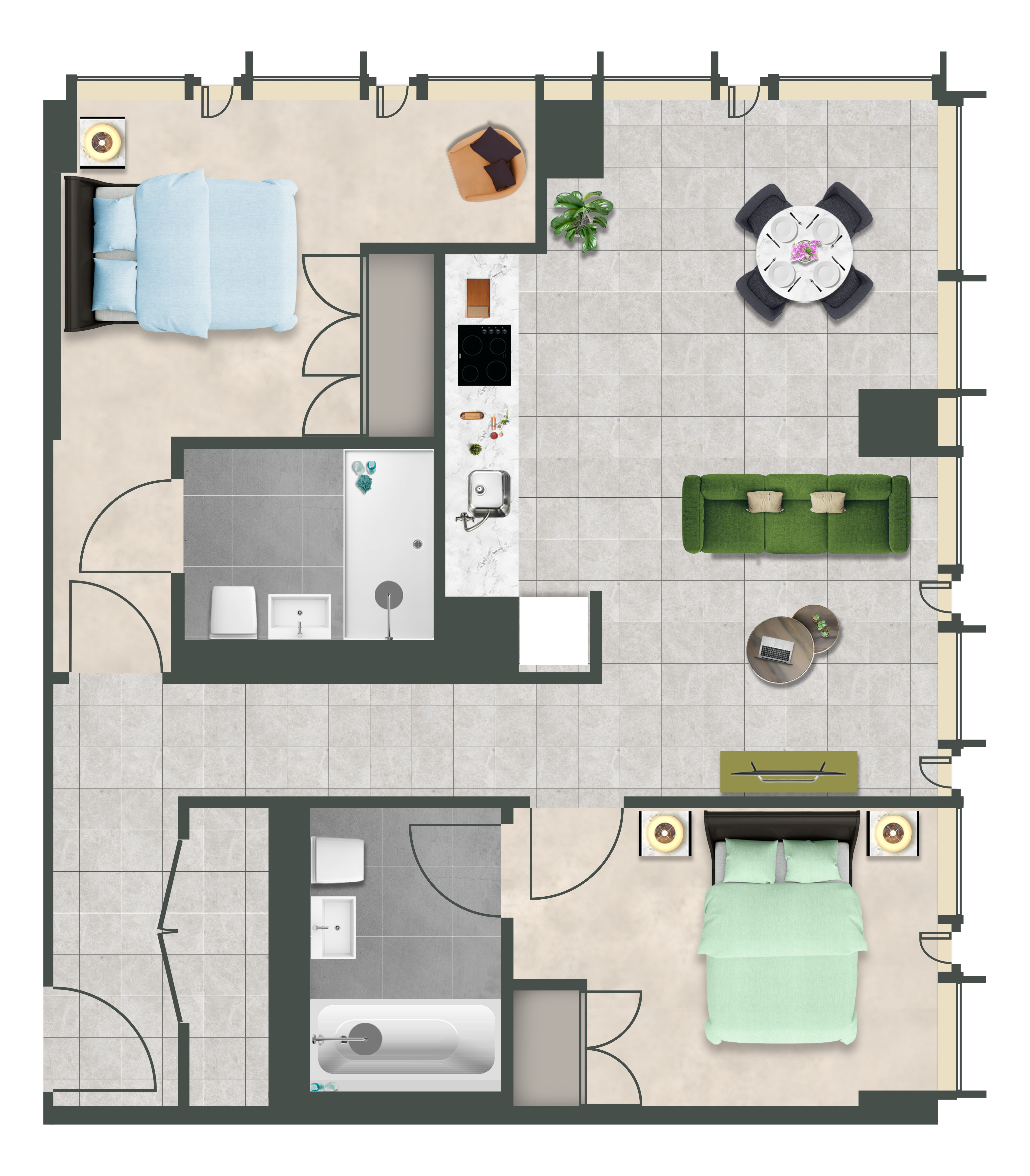 413, The Mercian, 218, Broad Street, Birmingham floorplan