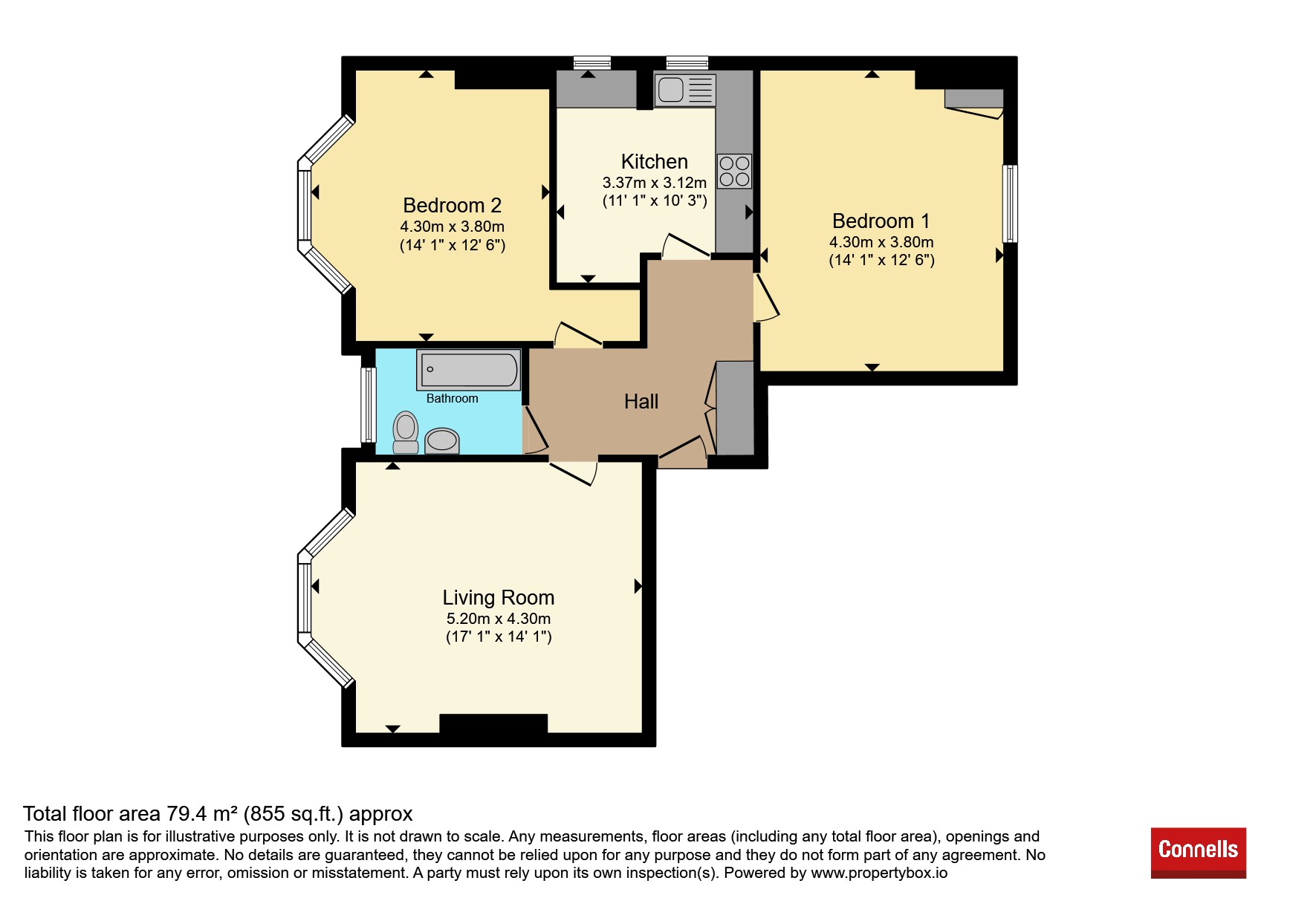 Flat 5, Hinton Lodge, St. Neots Road, St. Neots floorplan