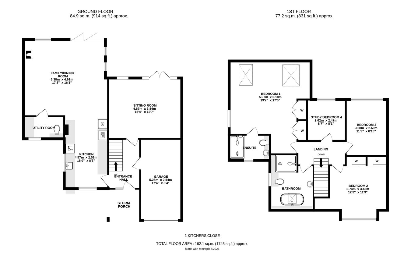 1, Kitchers Close, Lymington floorplan