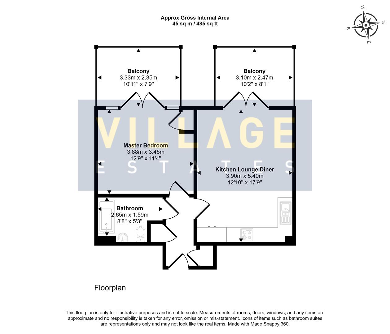 93, Empire Court, Borehamwood floorplan