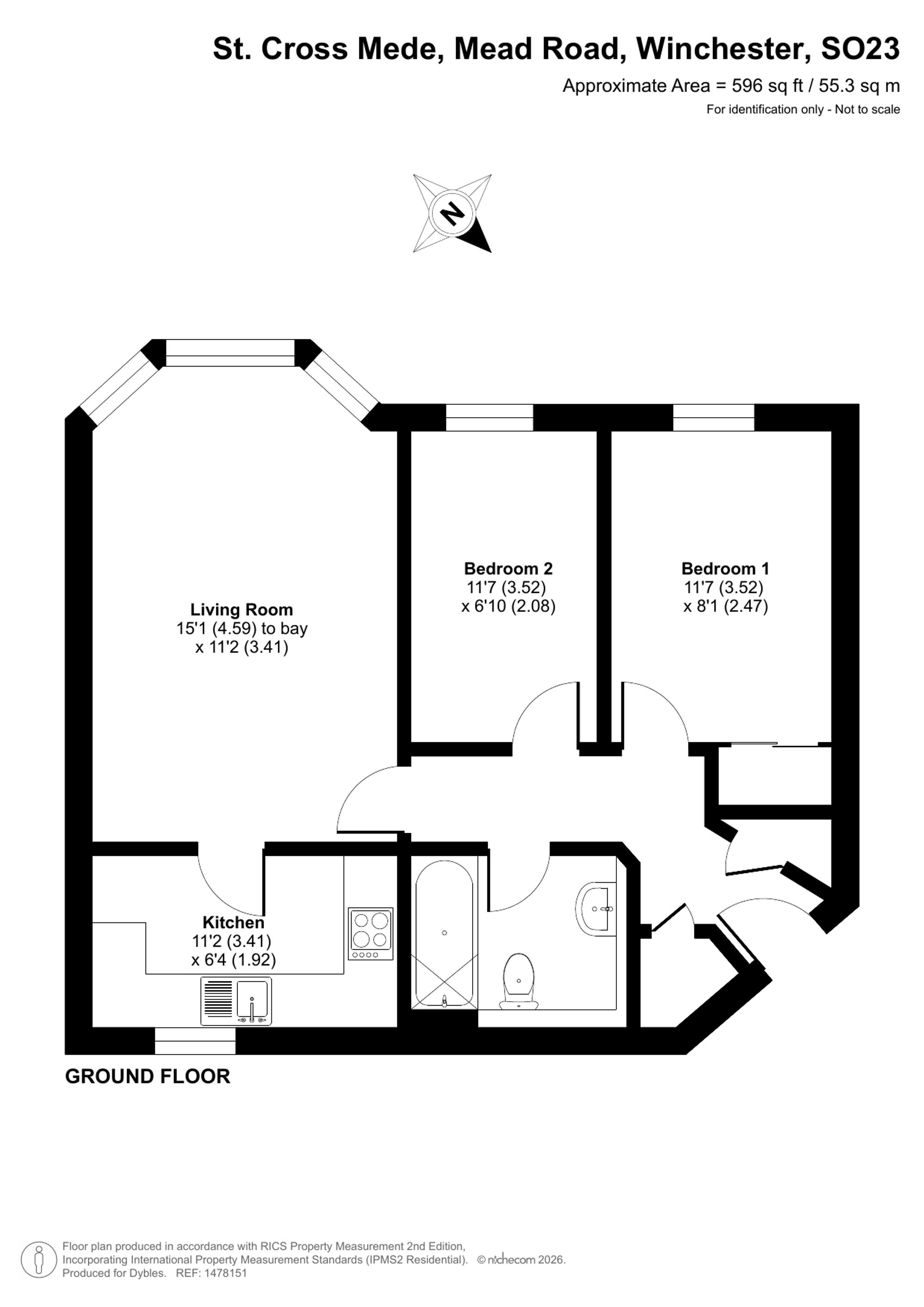 Flat 9, St. Cross Mede Mead Road, Winchester floorplan