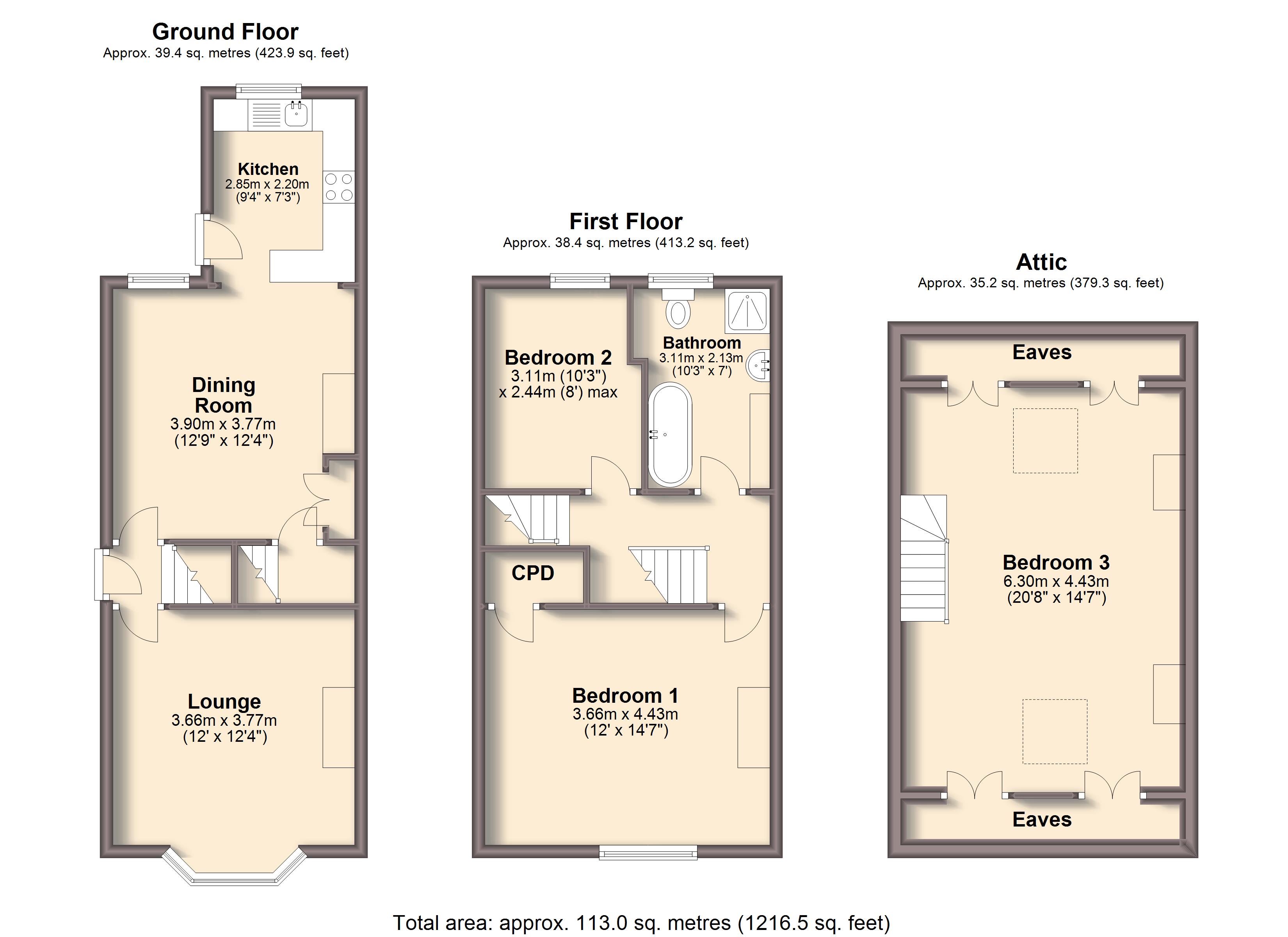 3 Bedrooms Terraced house for sale in Berkeley Precinct, Ecclesall Road, Sheffield S11