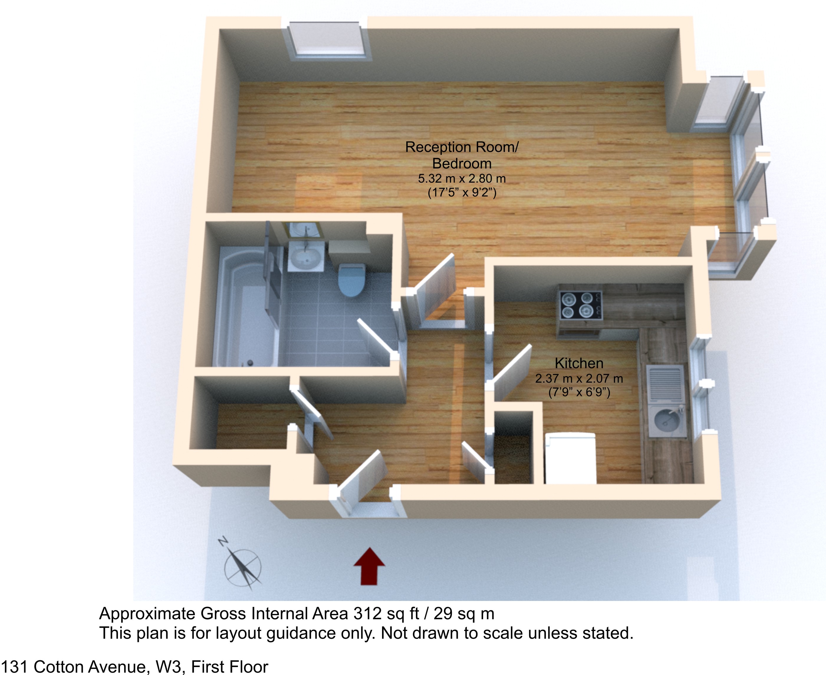 0 Bedrooms Studio to rent in 124, Cotton Avenue, London W3