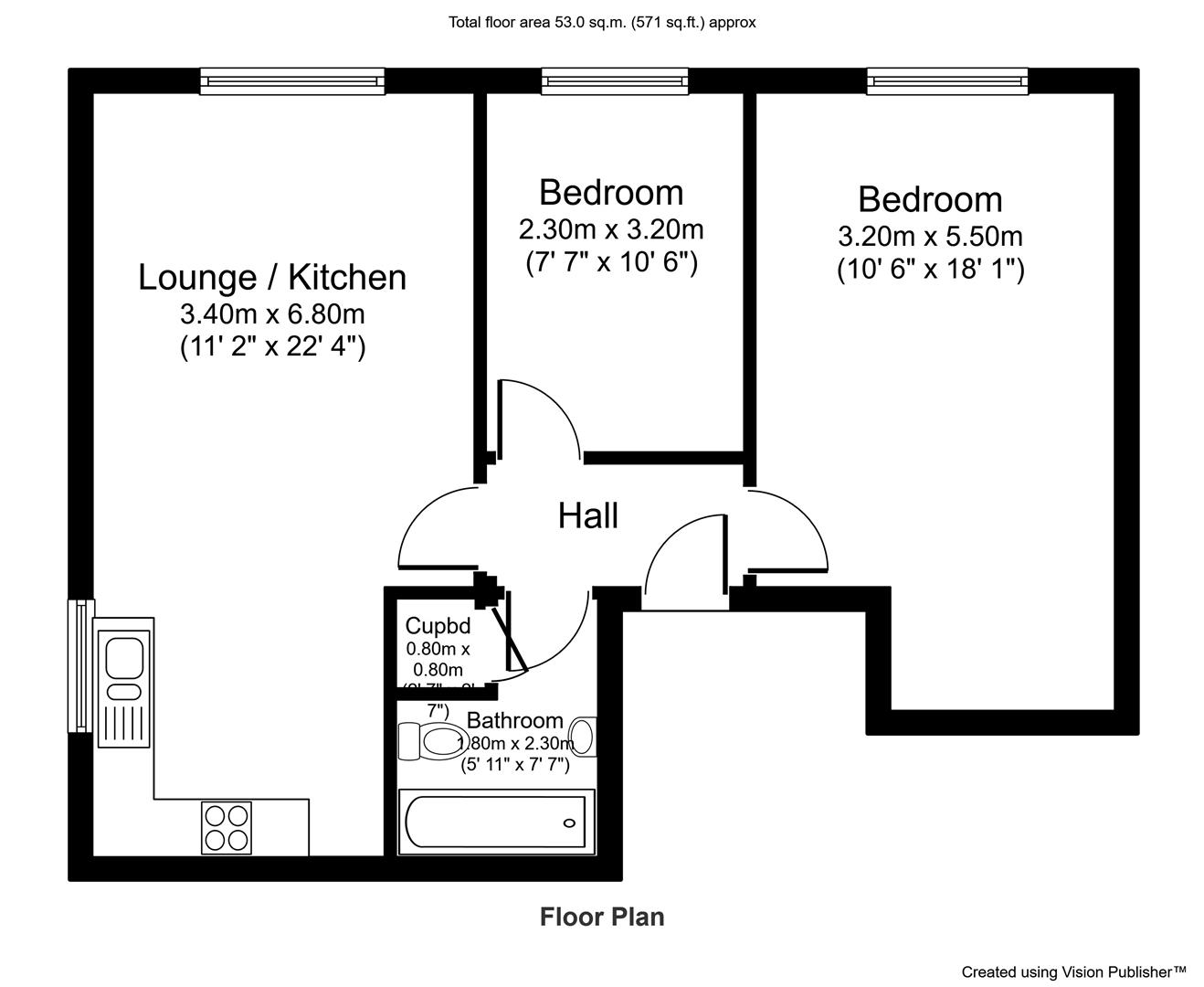 Flat 6, Riverbank Apartments, 50 Tottington Road, Bury floorplan