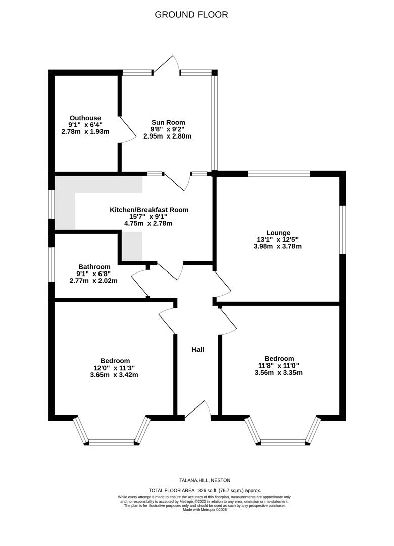Talana Hill, Liverpool Road, Neston floorplan