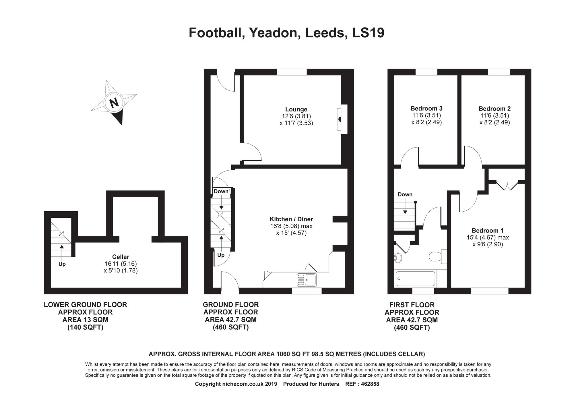 3 Bedrooms Terraced house for sale in Football, Yeadon, Leeds LS19