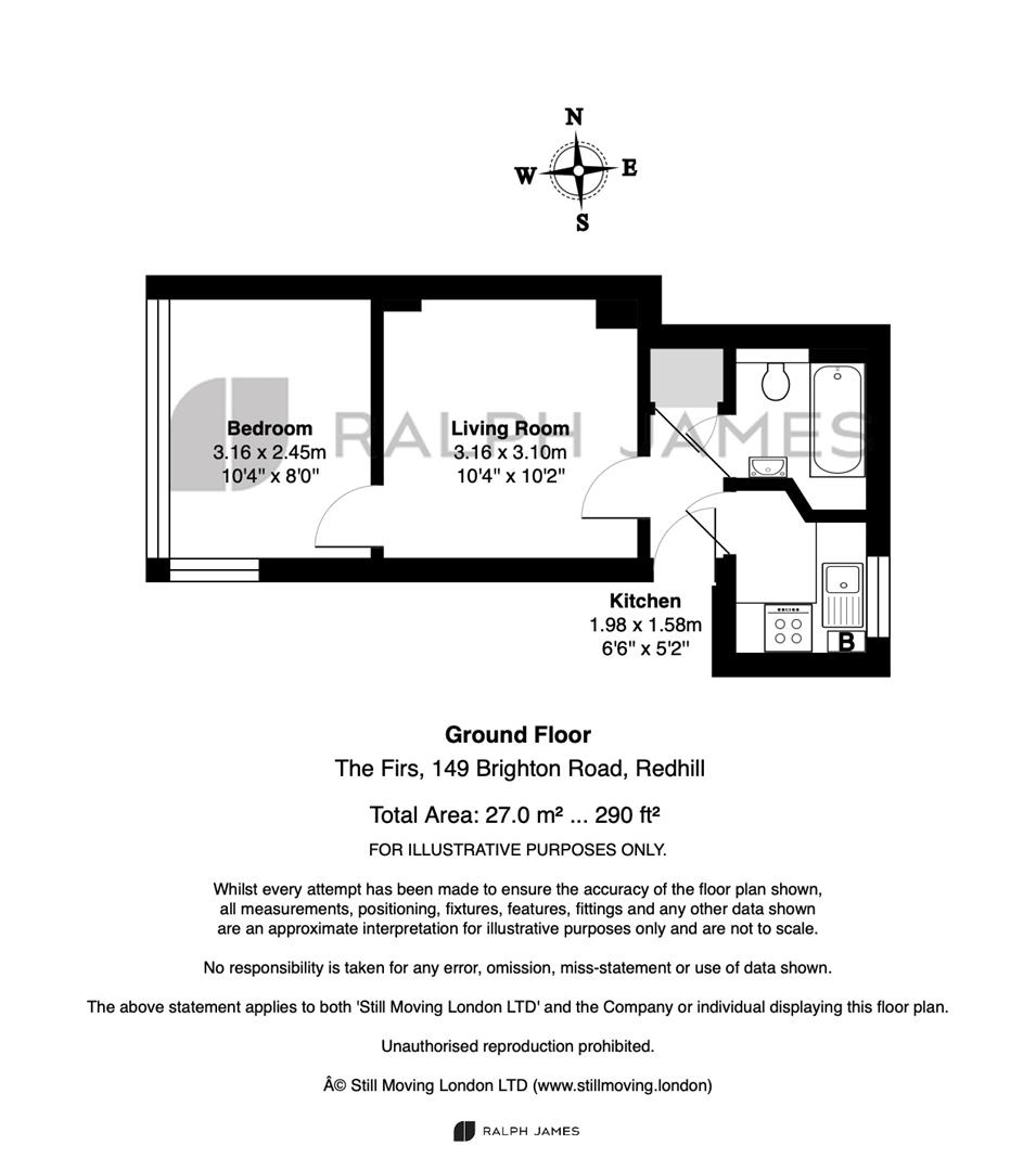 Flat 8, 149, The Firs, Brighton Road, Redhill floorplan
