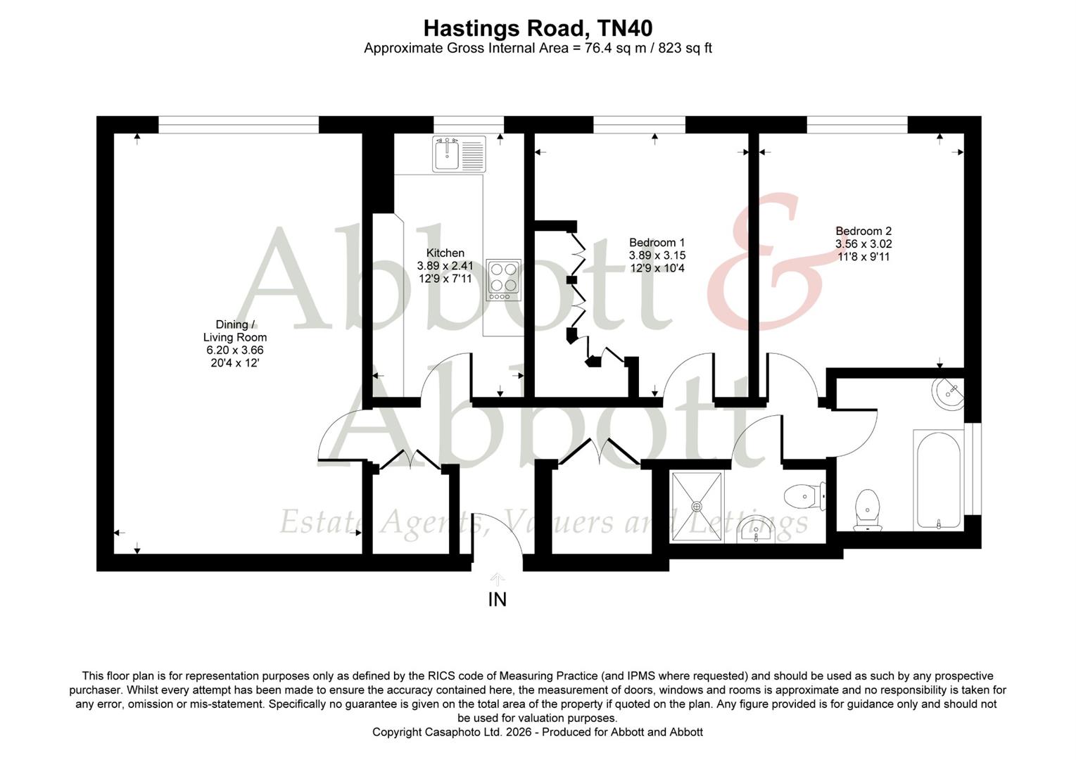 12,, Dorset House, Hastings Road, Bexhill floorplan