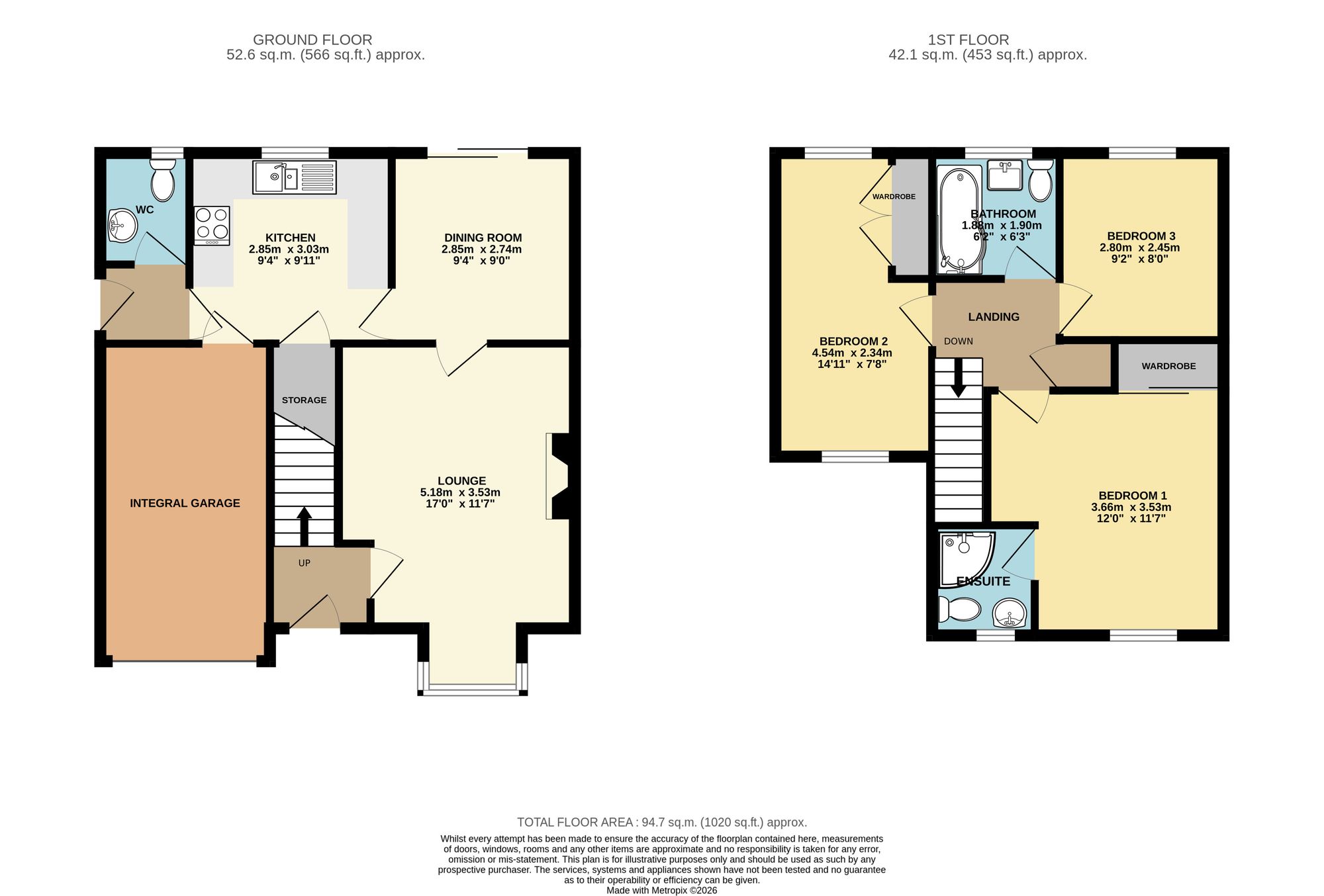 12 Healaugh Way, Chesterfield floorplan
