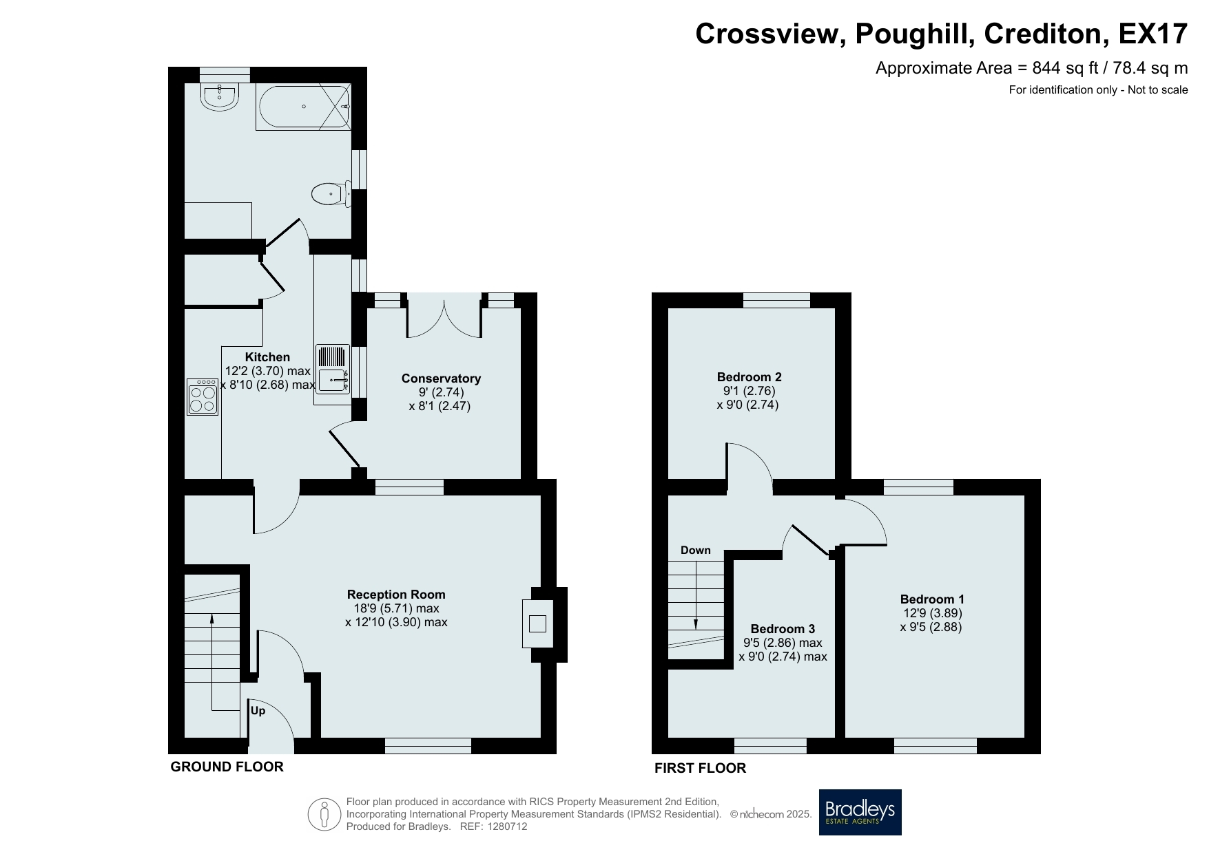 Crossview Poughill, Crediton Devon, Devon floorplan