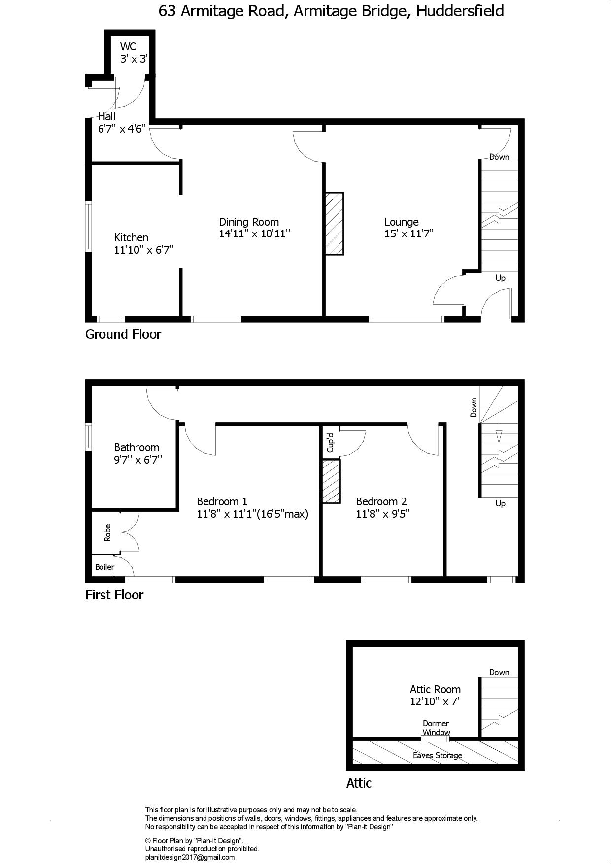 63, Armitage Road, Huddersfield floorplan