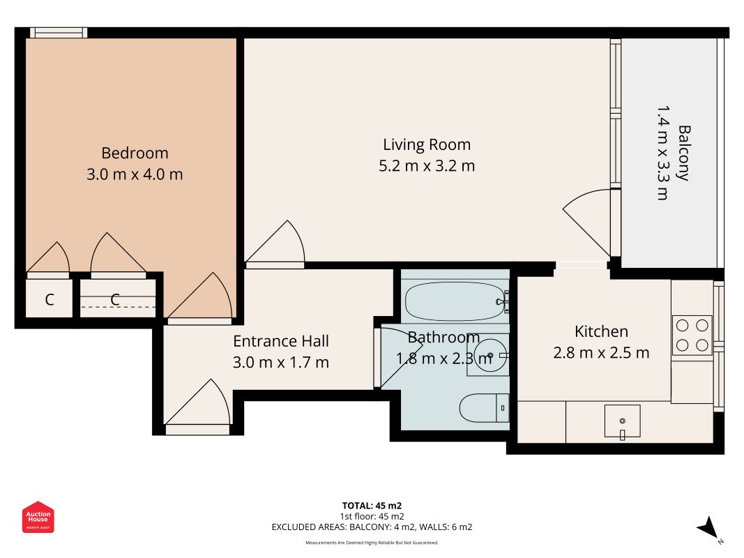 Apartment 72 Neville Court, Washington floorplan