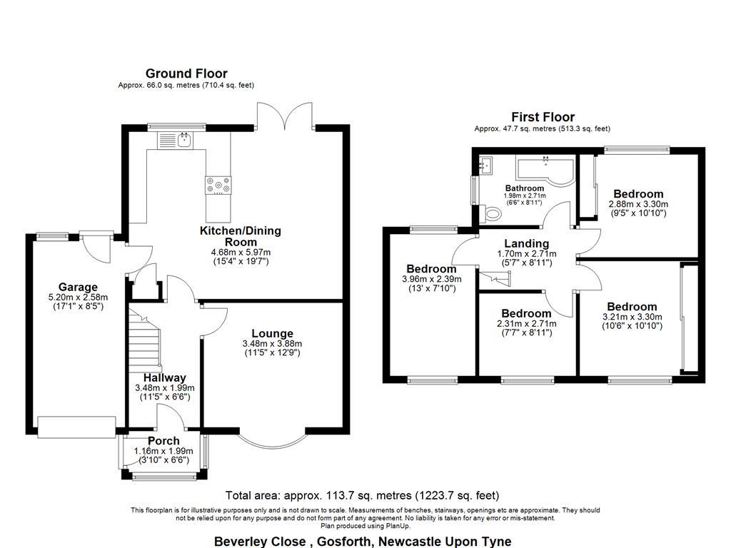 1, Beverley Close, Newcastle Upon Tyne floorplan