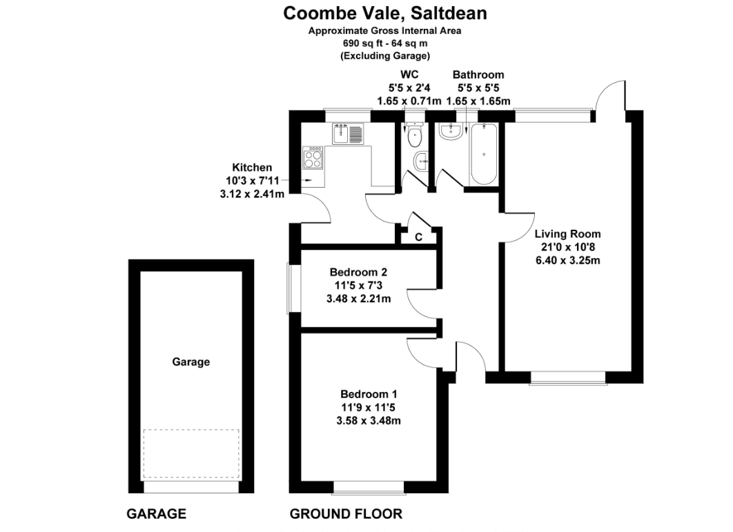 54, Coombe Vale, Brighton floorplan