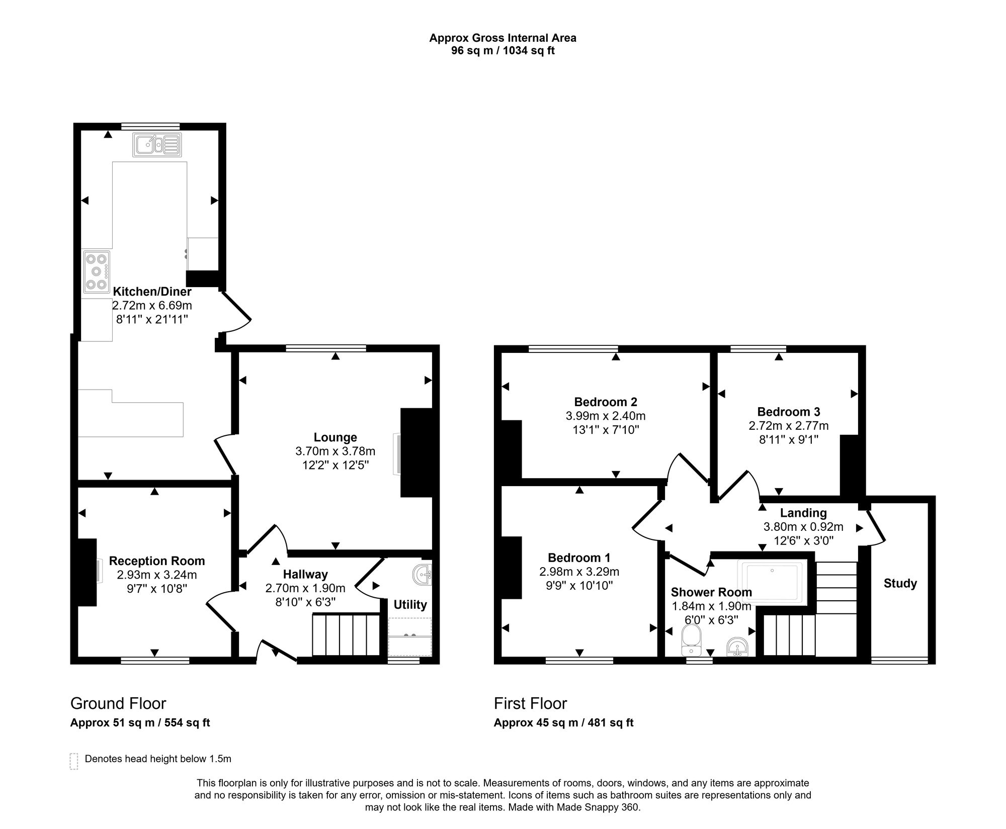 3 Station View Post Office Lane, Malpas floorplan