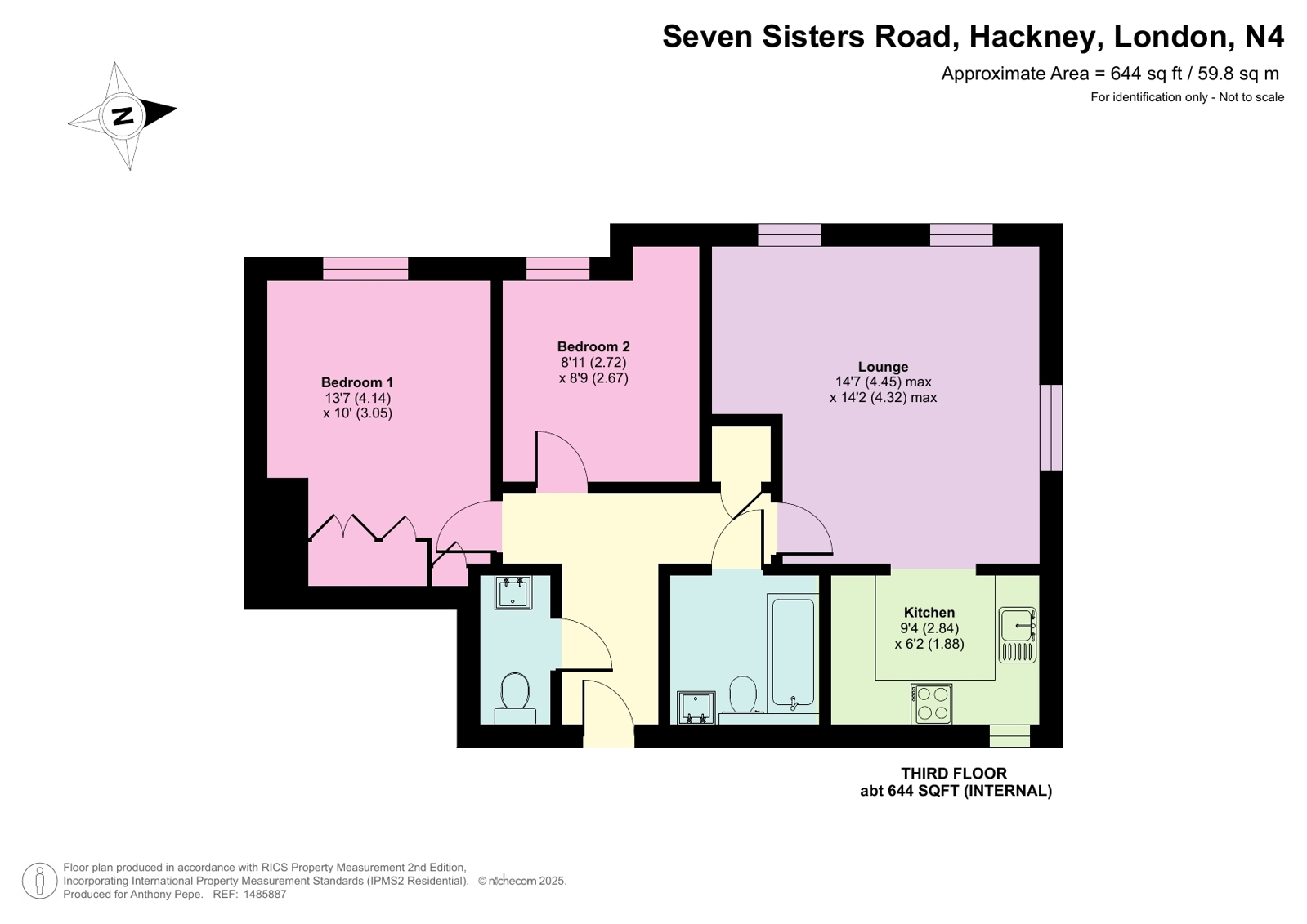 Flat 15, 402, Seven Sisters Road, London floorplan