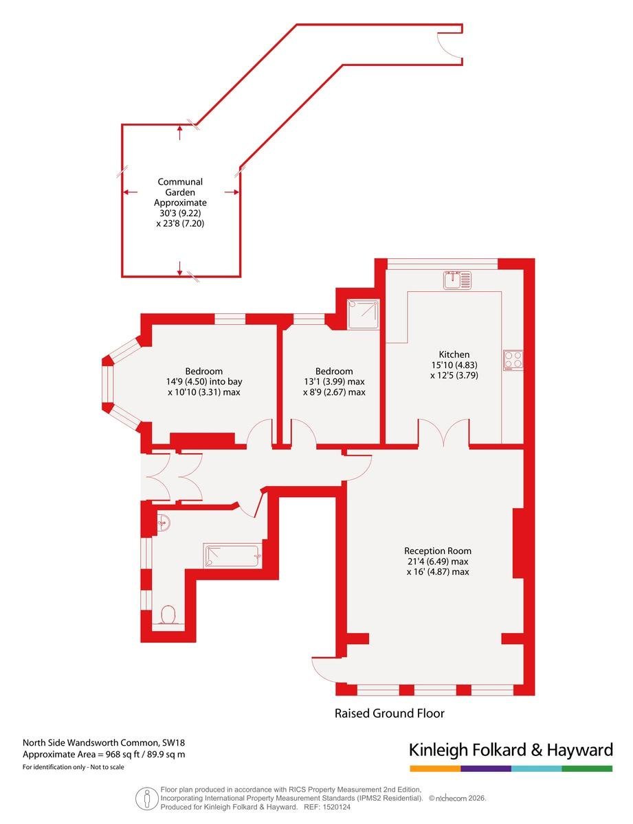Flat 2, Spencer Court House, 49, Northside Wandsworth Common, London floorplan