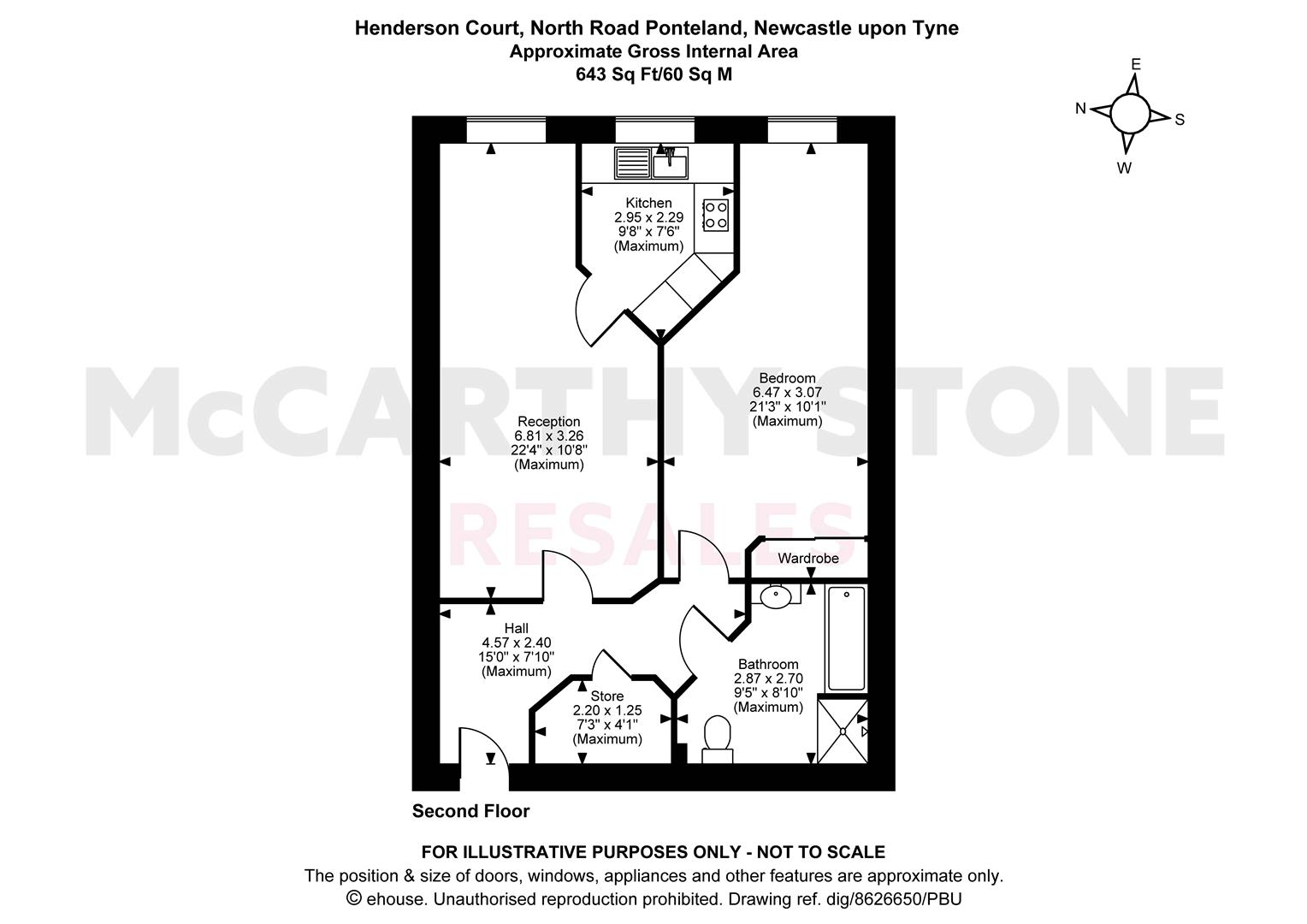 58 Henderson Court, North Road, Newcastle Upon Tyne floorplan