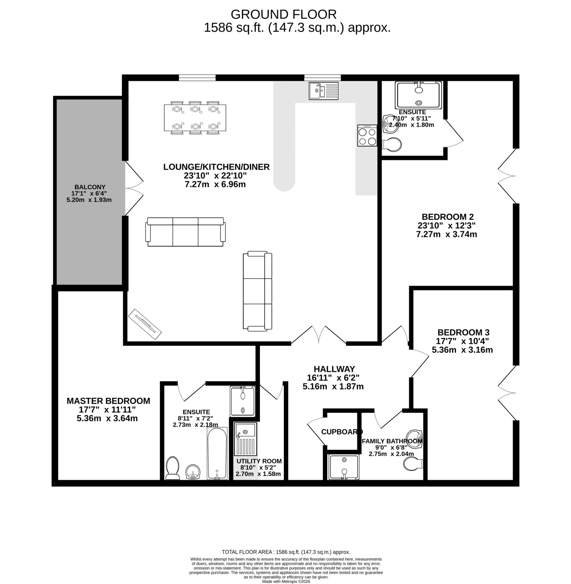 Apt. 4 Lakeside Apartments,Park Road, Ramsey floorplan