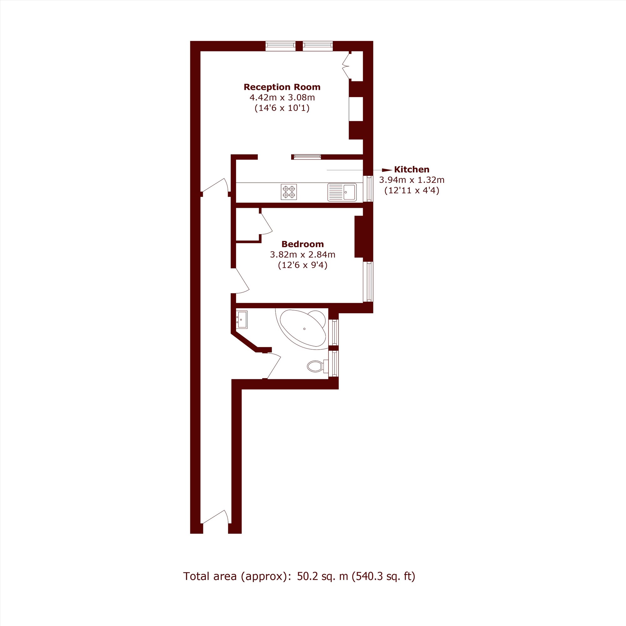 Flat 3, 54, Larkhall Rise, London floorplan
