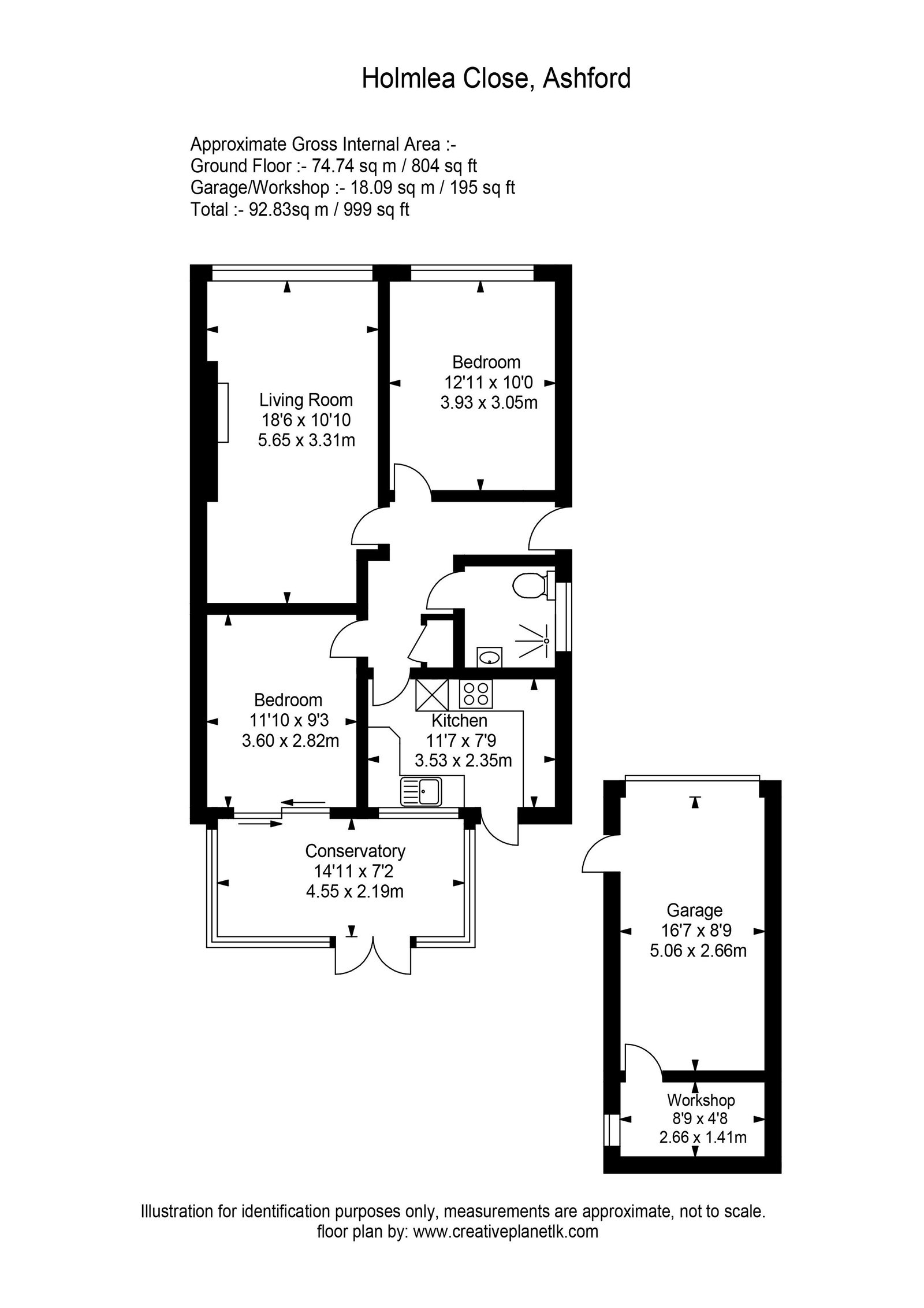 7, Holmlea Close, Ashford floorplan