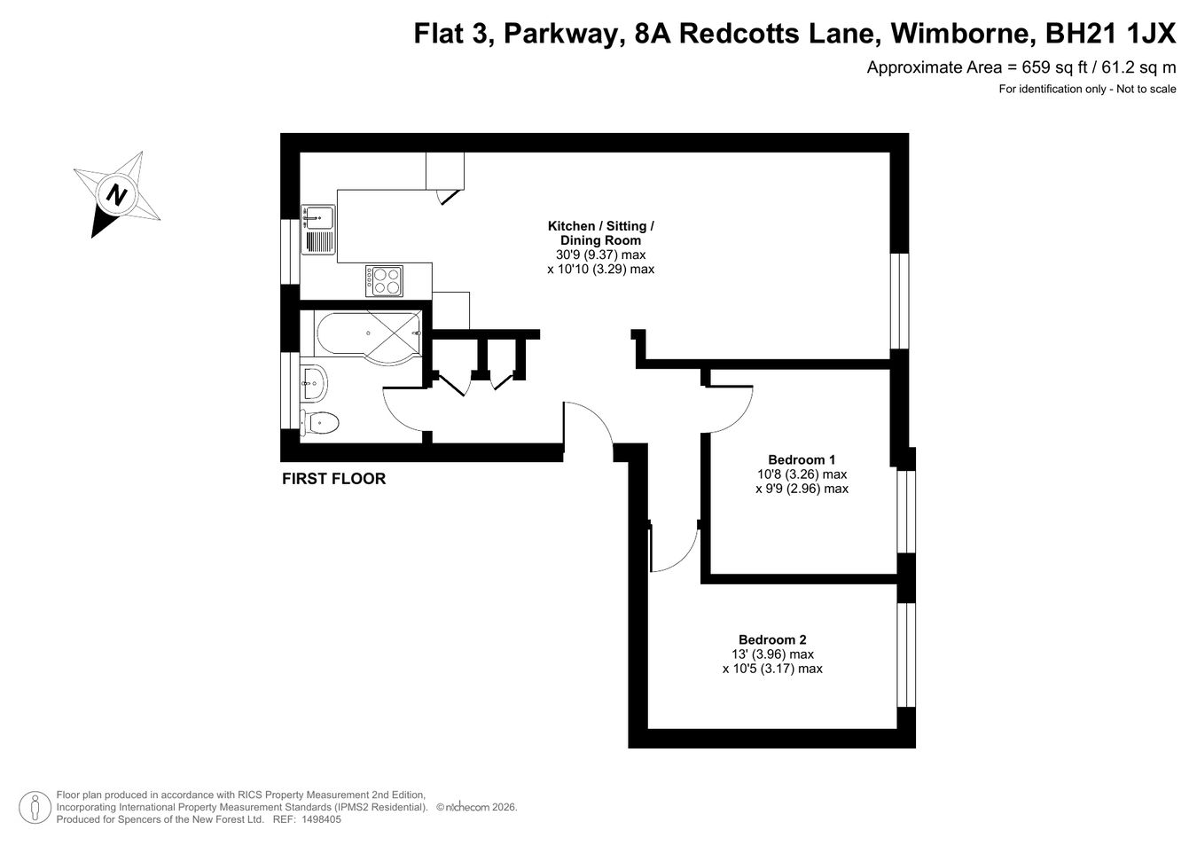 Flat 3 Parkway, Redcotts Lane, Wimborne floorplan