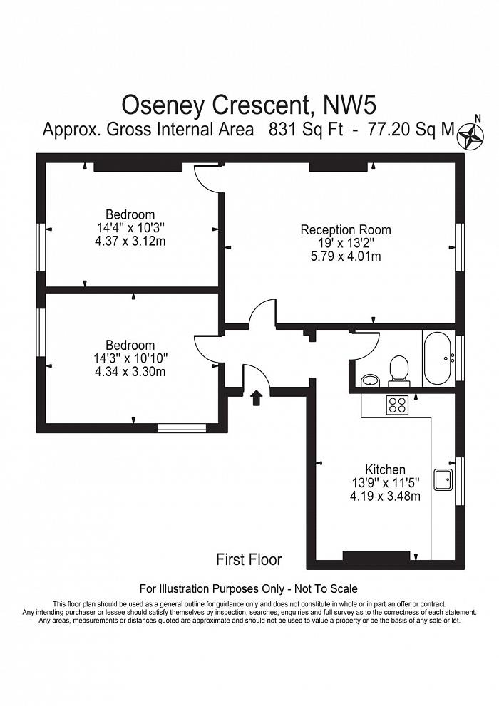 2 Bedrooms Flat to rent in Oseney Crescent, London NW5